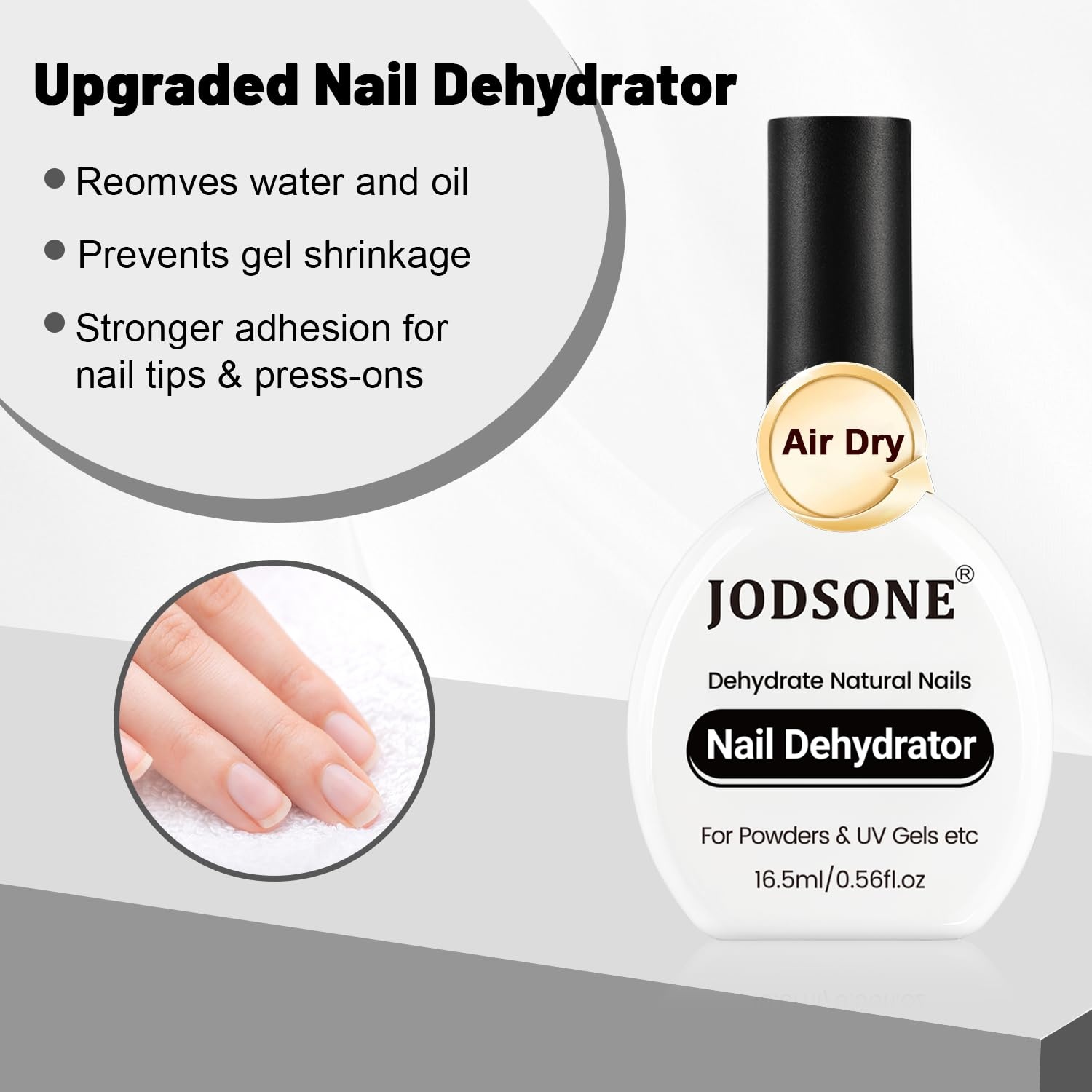 JODSONE 4 Bottles of 15 Capacities of Nail Dehydrator Nail Primer Base Top Coat Long Lasting and Easy to Apply Large Bottle(1PCS-16.5ml-D)
