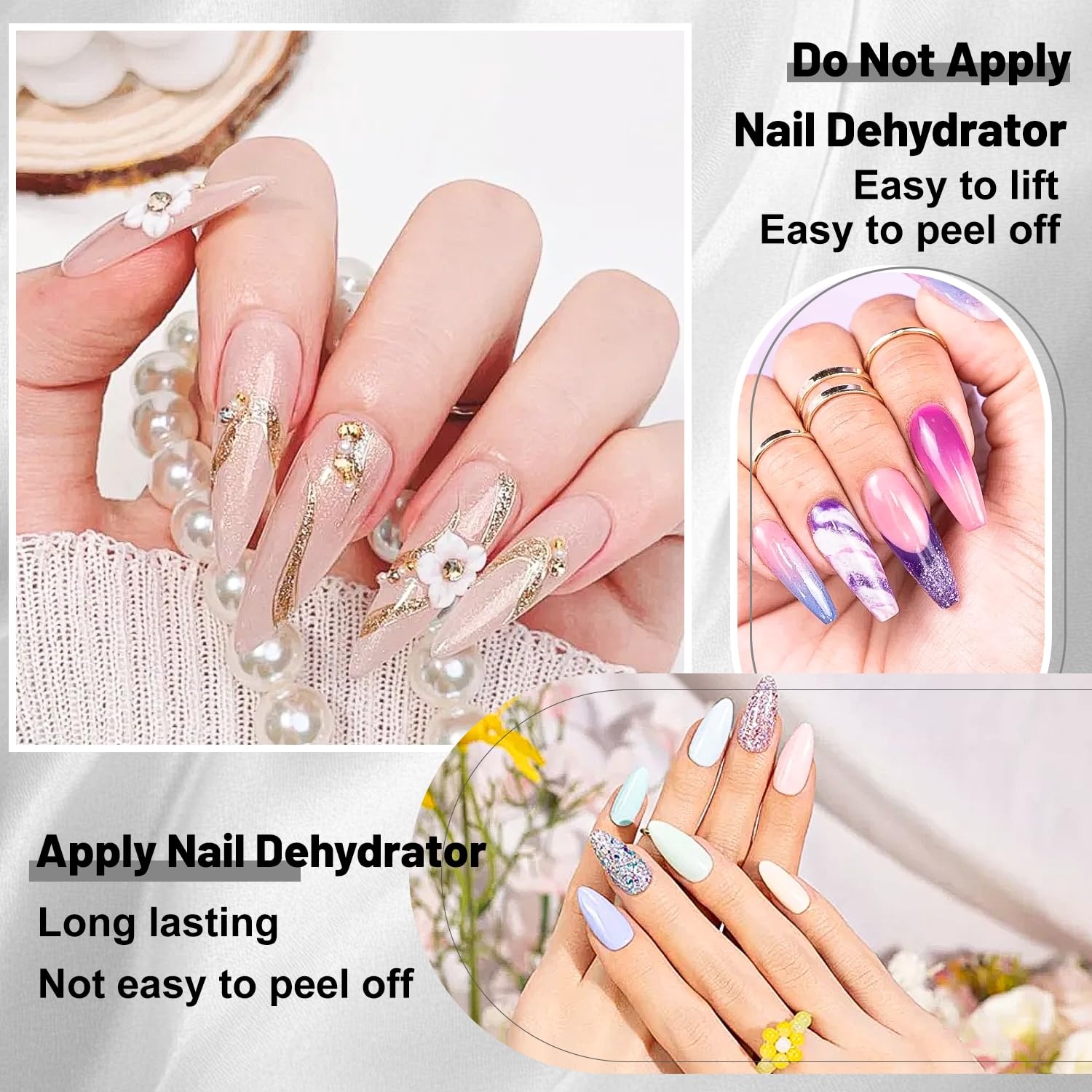 JODSONE 4 Bottles of 15 Capacities of Nail Dehydrator Nail Primer Base Top Coat Long Lasting and Easy to Apply Large Bottle(1PCS-16.5ml-D) - view 4