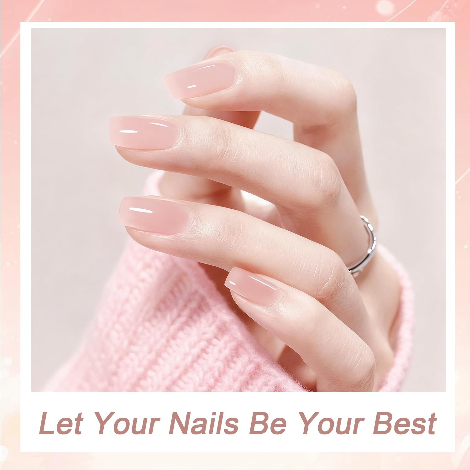 JODSONE White Gel Nail Polish 18ml Gel Polish White Soak Off U V Lamp Gel Polish Art Manicure Salon DIY at Home(Jelly Beige Pink)