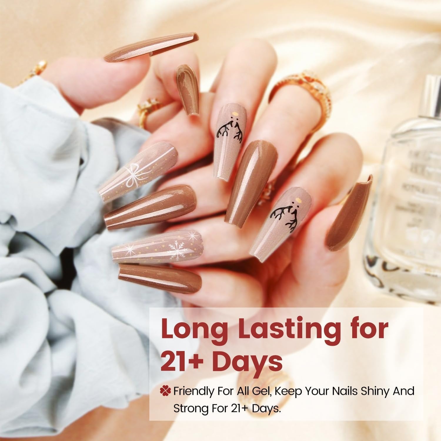 JODSONE 15ML Nail Primer Base Coat Top Coat Glossy Quick Drying Durable DIY Nail Art Design Long Lasting Gift(15ML-T) - view 6