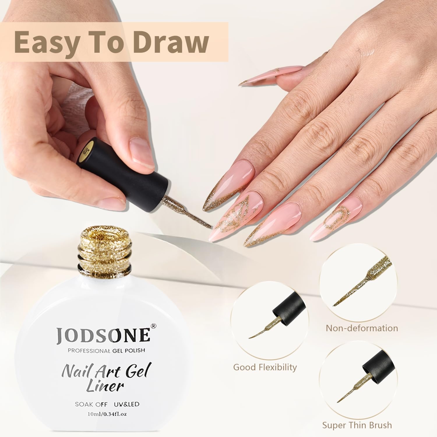JODSONE 2Pcs Gel Nail Polish Set 10ml Black and White Gel Polish,Soak Off LED U V Nail Gel Manicure All Seasons Gel Polish Nail(LX01) - view 5
