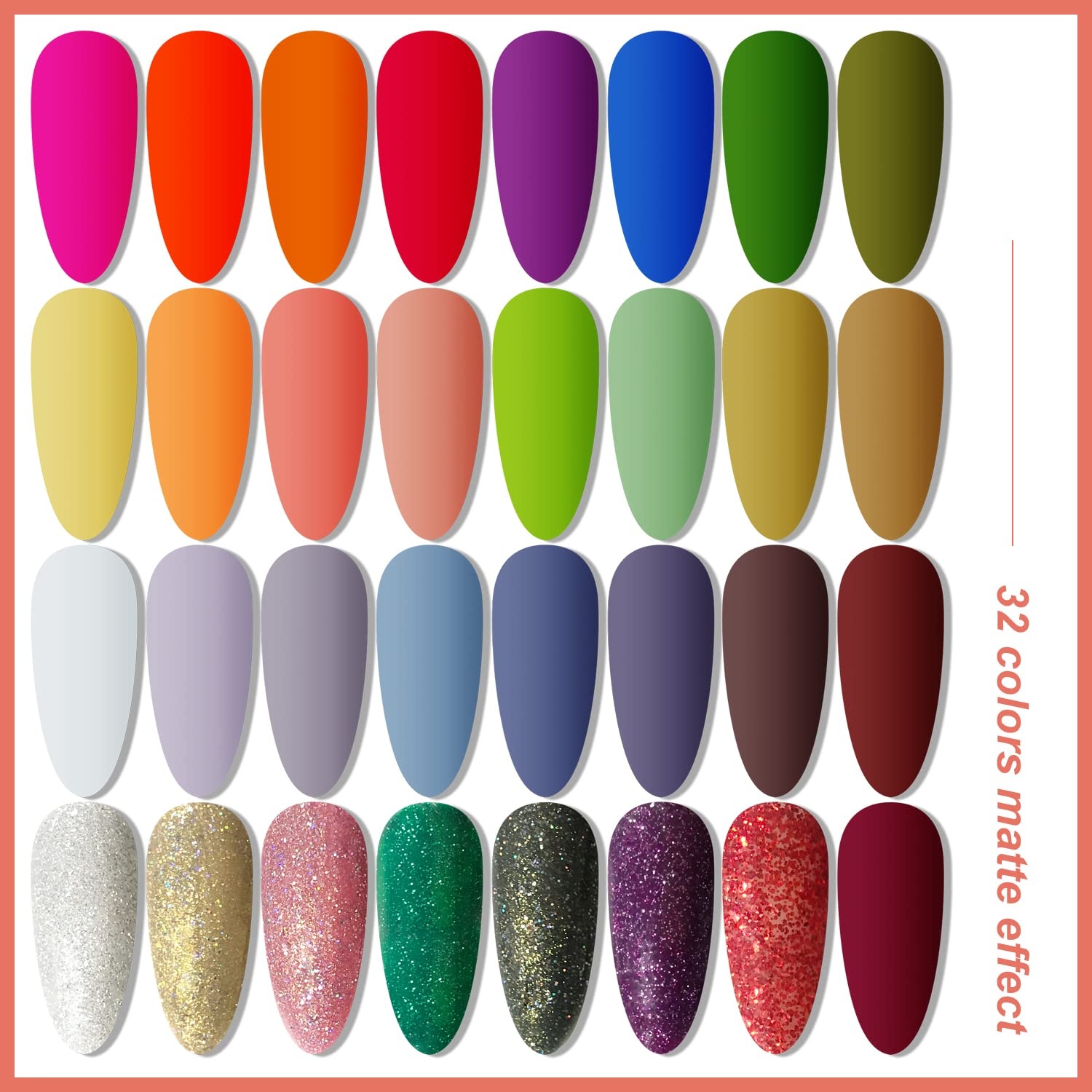 JODSONE 23 PCS Gel Nail Polish Set with Base Glossy and Matte Top Coat Multicolored Gel Nail Long Lasting Suitable for All Seasons(rainbow candy a01) - view 3