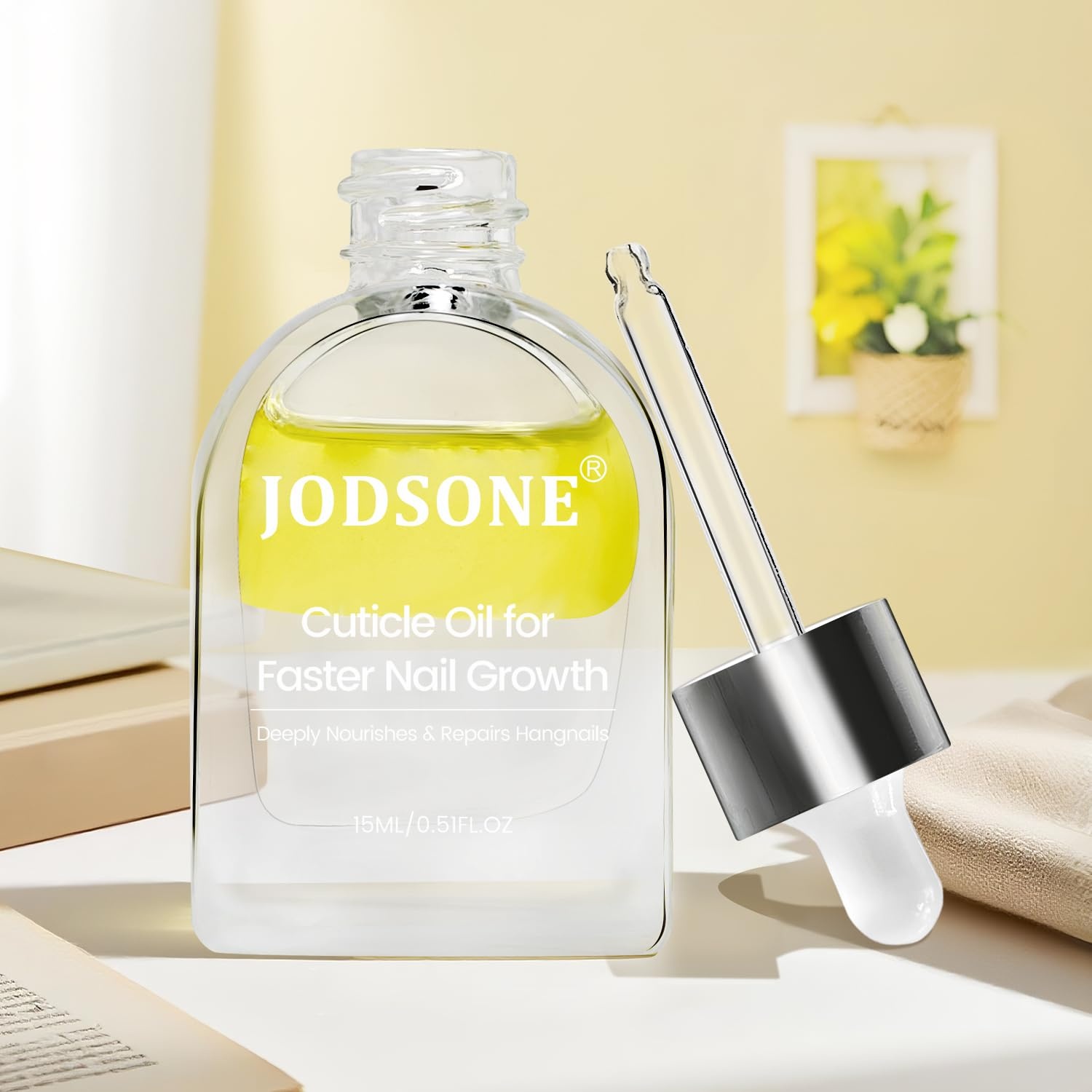 JODSONE Cuticle Oil for Damaged Skin And Thin Nails for Nail Growth Nourish and Condition Dry Nails with Dropper(light yellow) - view 2