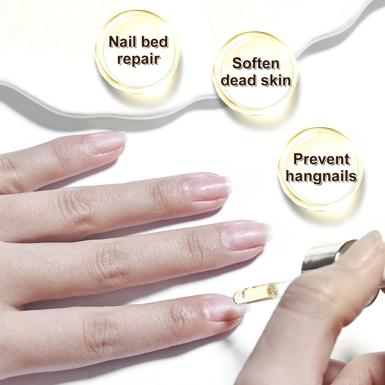 JODSONE Cuticle Oil for Damaged Skin And Thin Nails for Nail Growth Nourish and Condition Dry Nails with Dropper(light yellow) - view 3