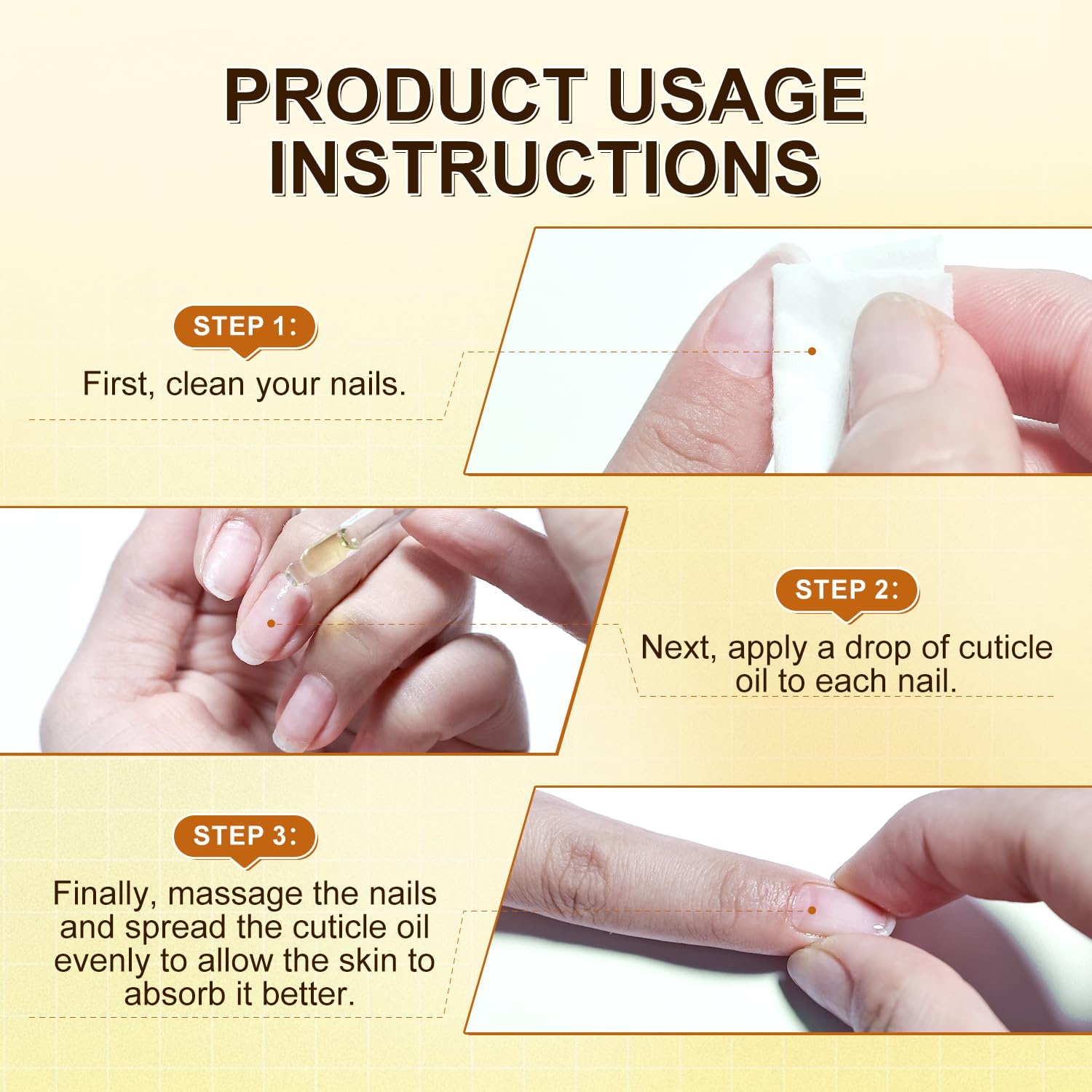 JODSONE Cuticle Oil for Damaged Skin And Thin Nails for Nail Growth Nourish and Condition Dry Nails with Dropper(light yellow) - view 6