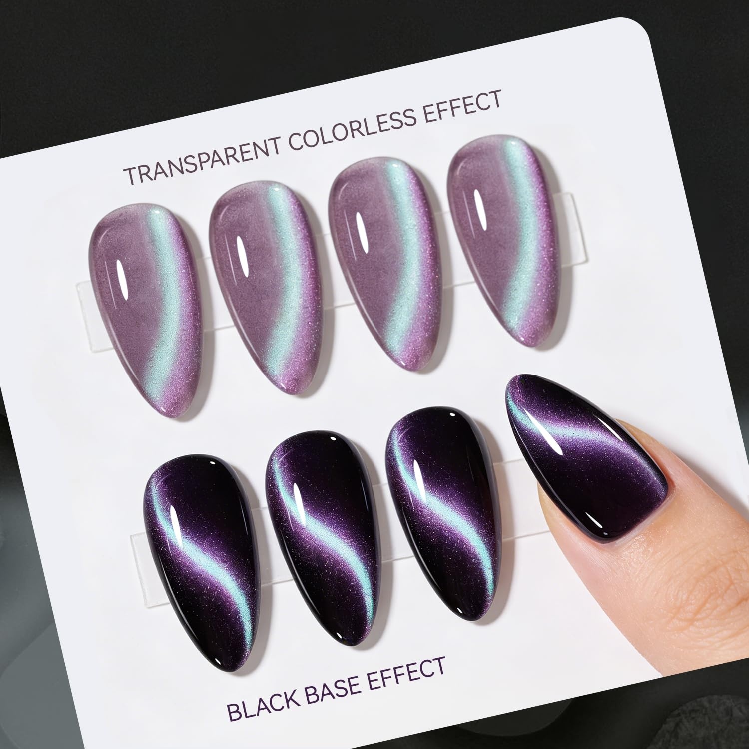 JODSONE 16.5 mL 9D Chameleon Cat Eye Gel Polish with Magnet, Blue Purple | UV/LED Cure, Black Gel Polish Recommended for Stronger Contrast, Multiple Customizable Cat-Eye Effects, Soak-Off Formula(CAT07) - view 2