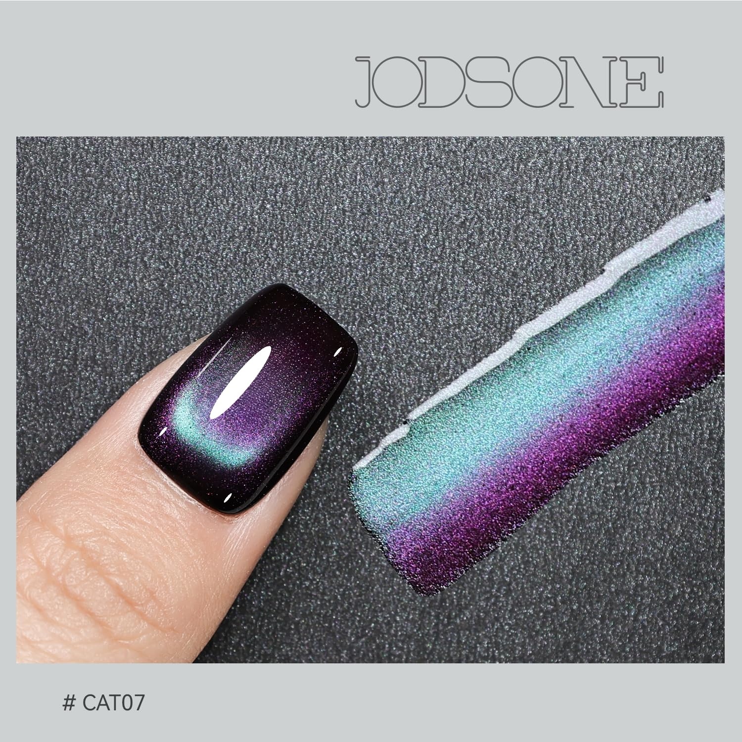 JODSONE 16.5 mL 9D Chameleon Cat Eye Gel Polish with Magnet, Blue Purple | UV/LED Cure, Black Gel Polish Recommended for Stronger Contrast, Multiple Customizable Cat-Eye Effects, Soak-Off Formula(CAT07) - view 3
