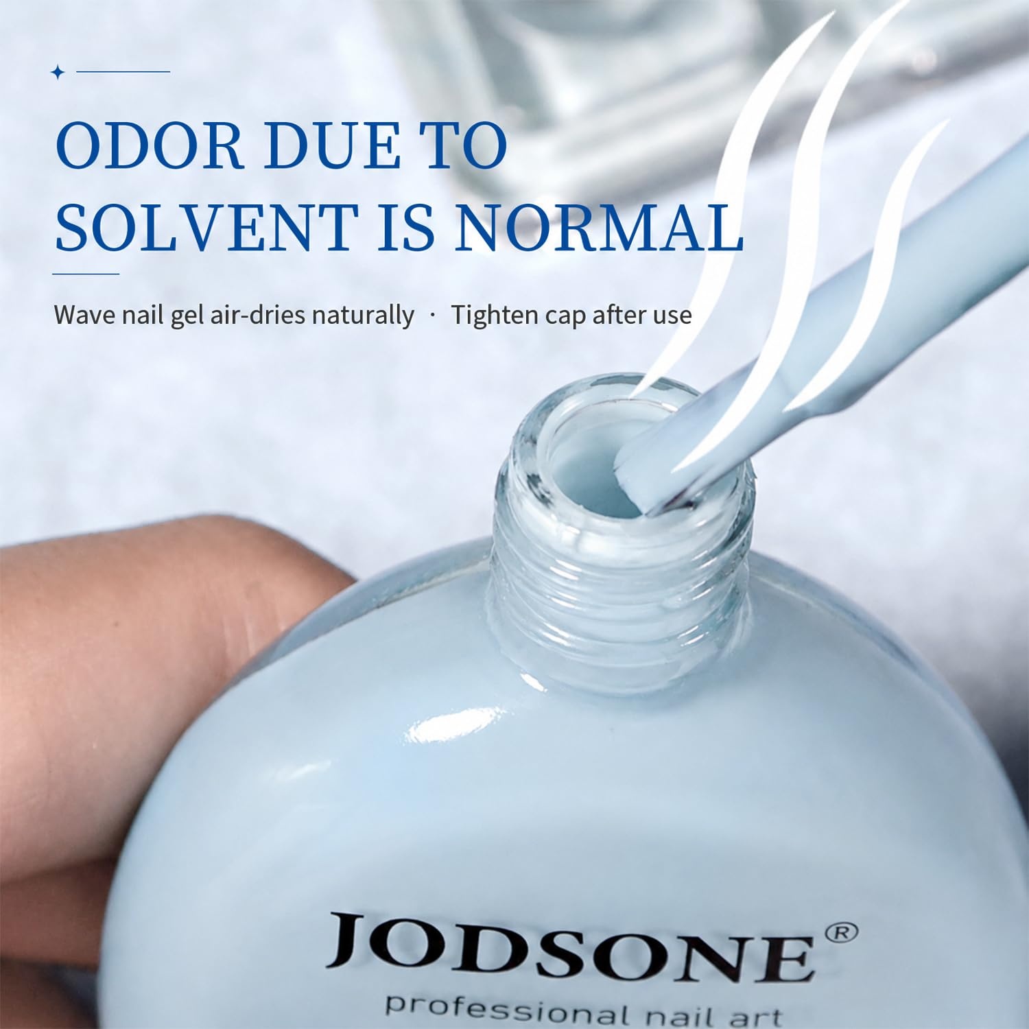 JODSONE Ocean Wave Blooming Gel Nail Polish,16.5ml Wave White Blooming Liquid for Spreading Wave Effect,High Fluidity Wave Textures for DIY Nail Art Design,Applied Over Uncured Base Gel(B1508) - view 3