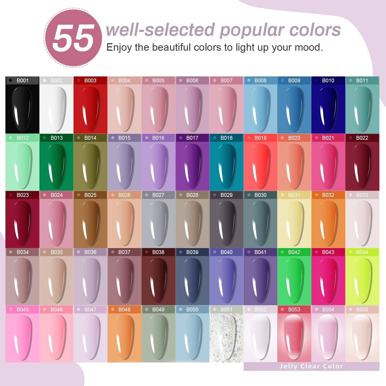 JODSONE 60 PCS Gel Nail Polish Kit with U V Light 4 Bottles of 15ML Nail Dehydrator Nail Primer Base Coat Top Coat Glossy Surface Quick Drying Durable - view 2