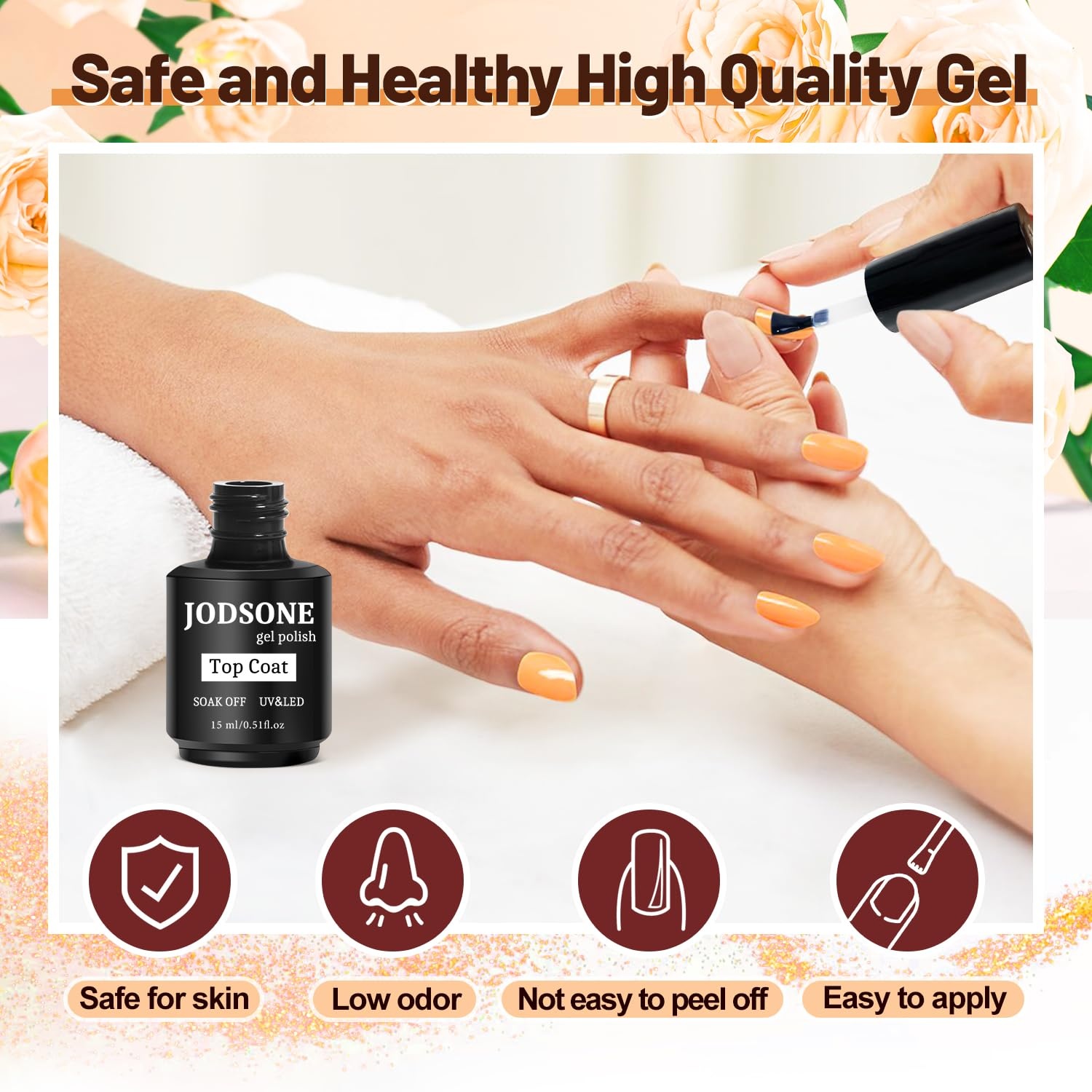 JODSONE 60 PCS Gel Nail Polish Kit with U V Light 4 Bottles of 15ML Nail Dehydrator Nail Primer Base Coat Top Coat Glossy Surface Quick Drying Durable - view 8