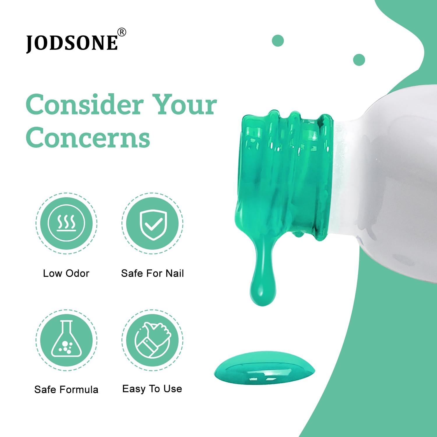 JODSONE 16.5ml Light Green Gel Nail Polish Nature Light Green Gel Polish Color Manicure Salon DIY at Home High Gloss Soak Off U V - view 5