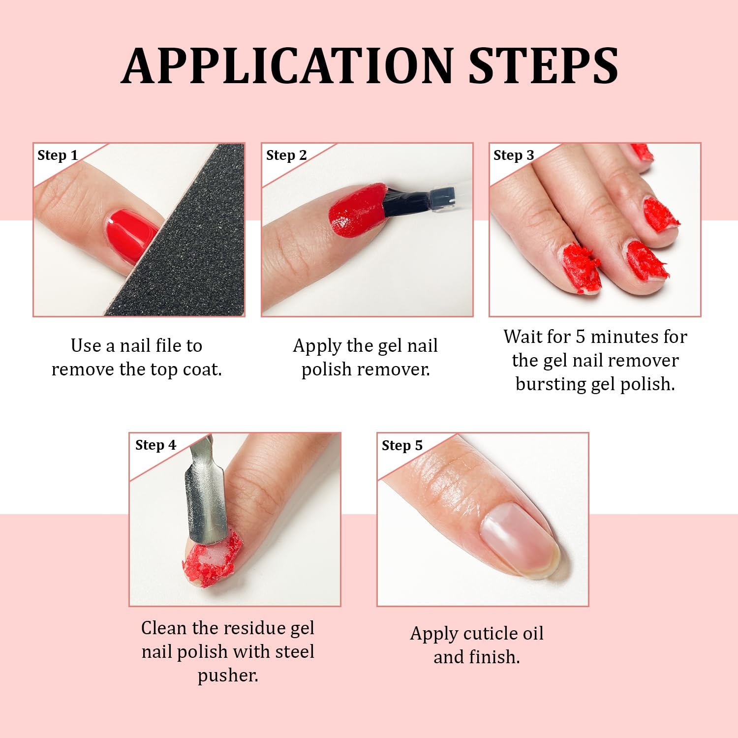 JODSONE 3Pcs 10ml Top and Base Coat Gel Nail Remover Set Gel Nail Remover for Quick and Easy at Home Removal U V Light Curing Required(R0001) - view 4