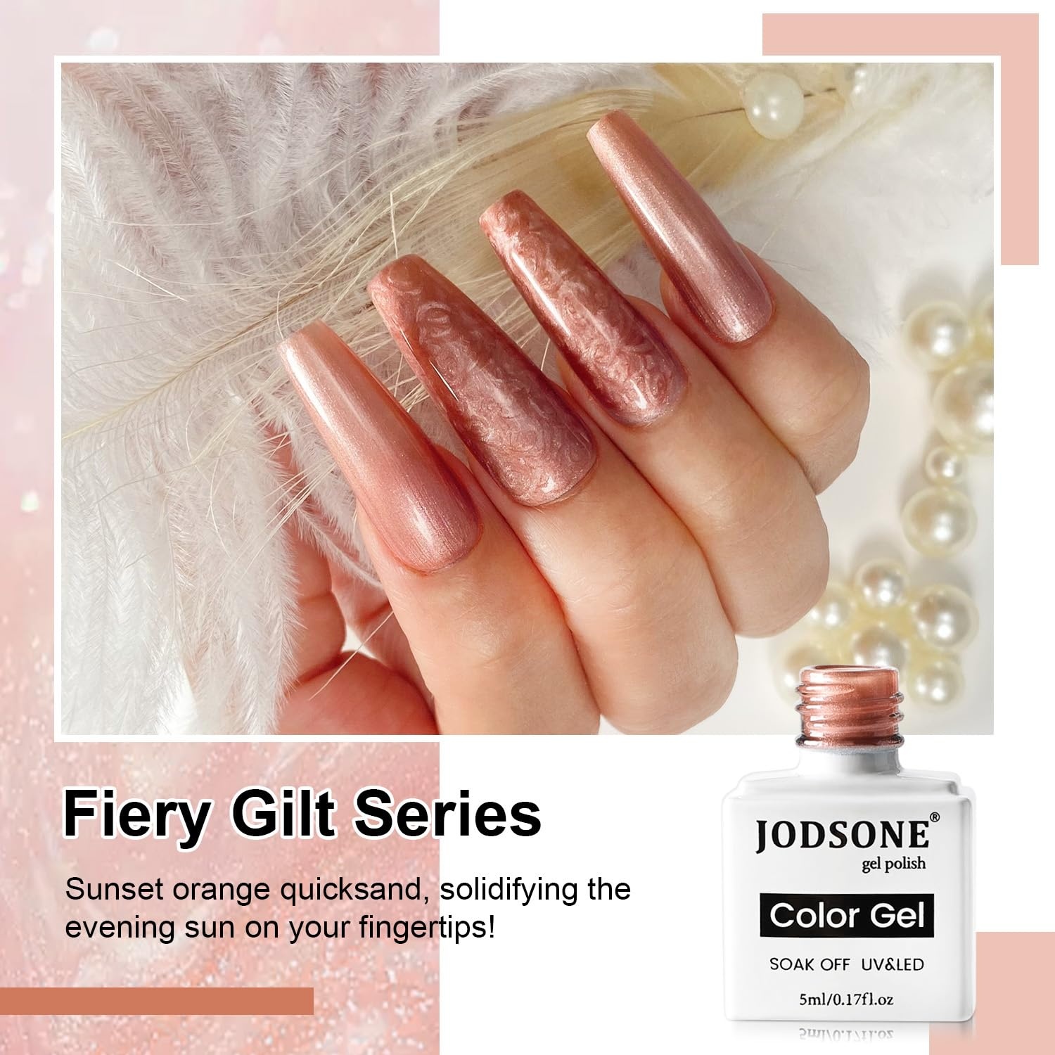 JODSONE 12 PCS Gel Nail Polish Set with Base Coat and Top Coat Limited Red Pink High Gloss Fashion Gifts for Women & Girls(10Color-10) - view 2