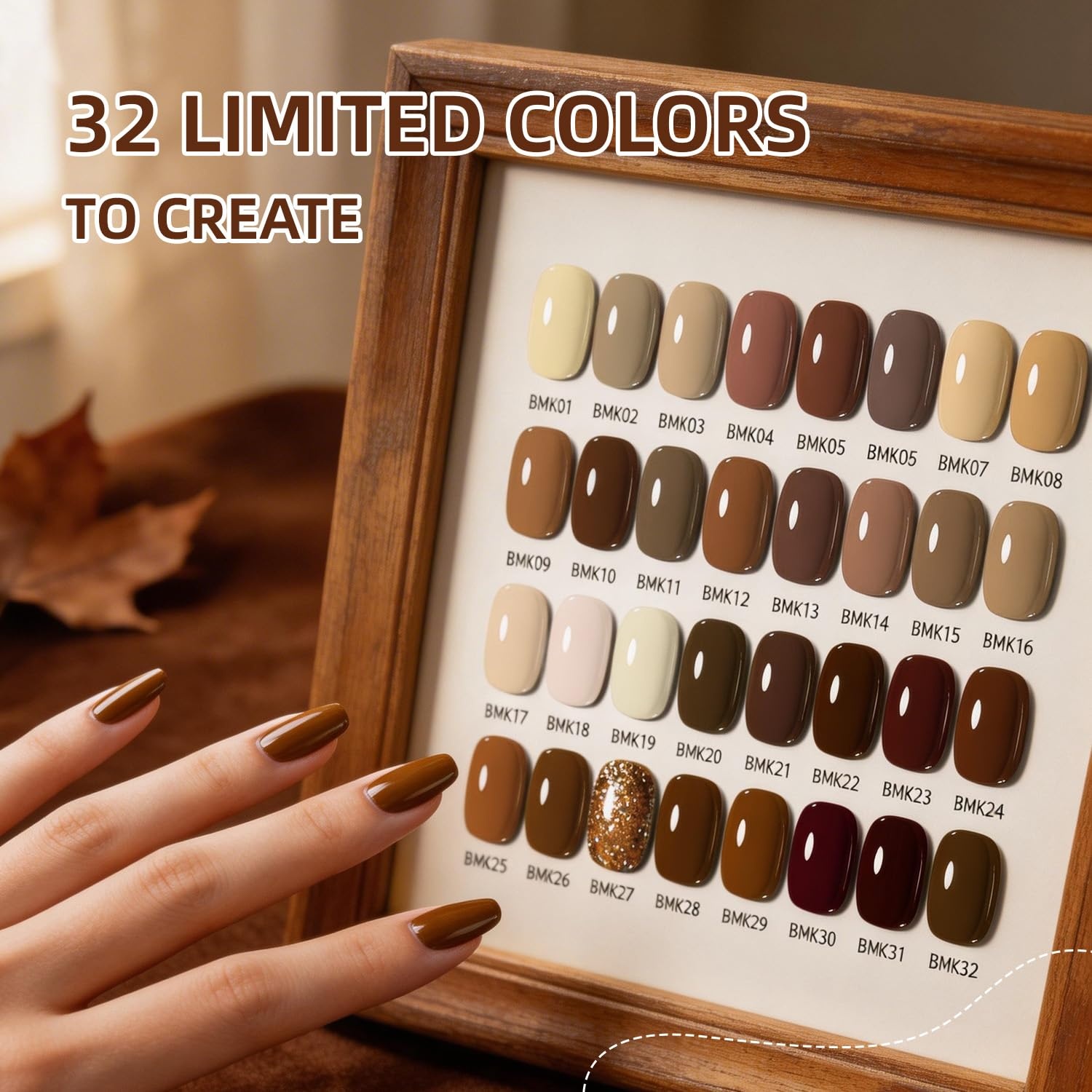 JODSONE 23 PCS Gel Nail Polish Set with Base Glossy and Matte Top Coat Multicolored Gel Nail Long Lasting Suitable for All Seasons(32KIT-M5M-BMK01-32)
