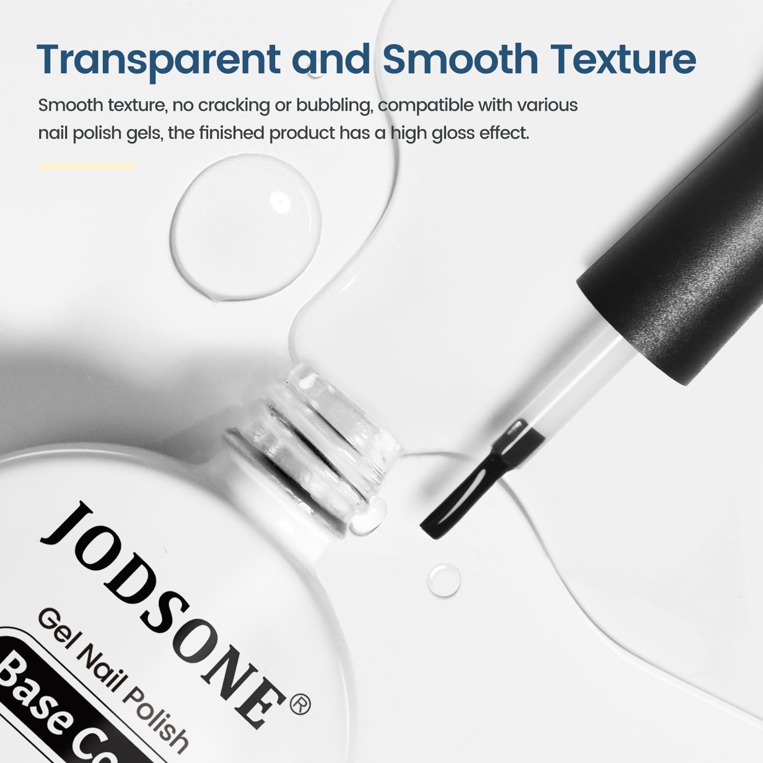 JODSONE 4 Bottle 10ML Nail Primer Base Coat Top Coat and Builder Gel Glossy Durable Long Lasting Gift for Girls at Home Salon Design(Base coat) - view 4