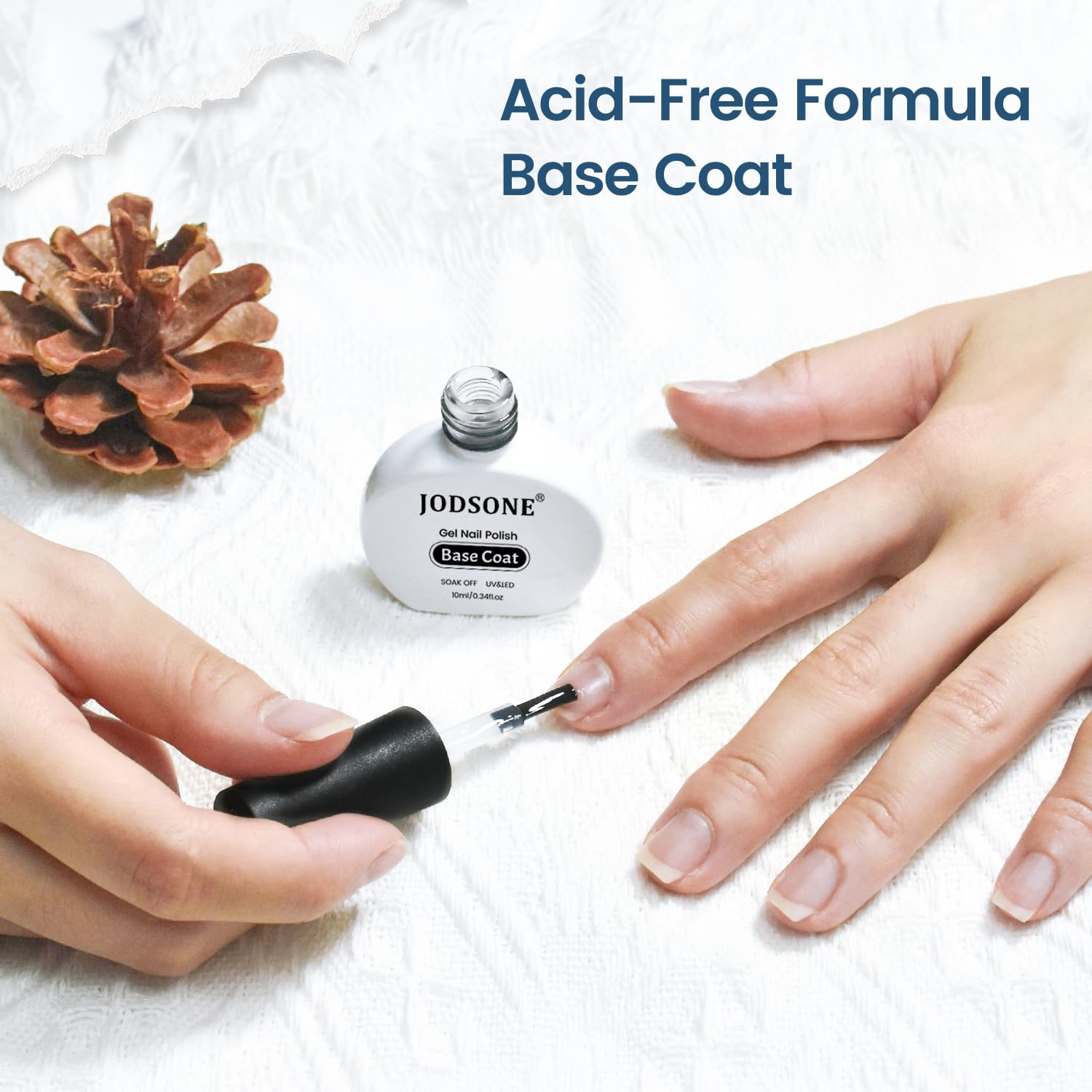 JODSONE 4 Bottle 10ML Nail Primer Base Coat Top Coat and Builder Gel Glossy Durable Long Lasting Gift for Girls at Home Salon Design(Base coat) - view 5