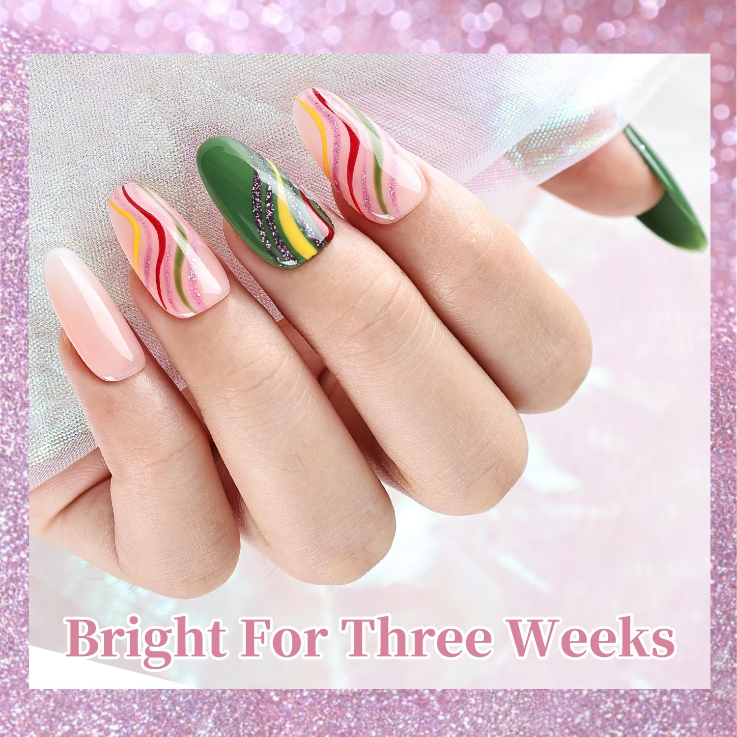 JODSONE 5ml Nail Art Gel Liner Set 10 Colors Gel Nail Polish Need U V Lamp Cured with Thin Brush Gift for Girls at Home Salon Design,Pink Red Blue Purple(LB1201-LB1210) - view 3