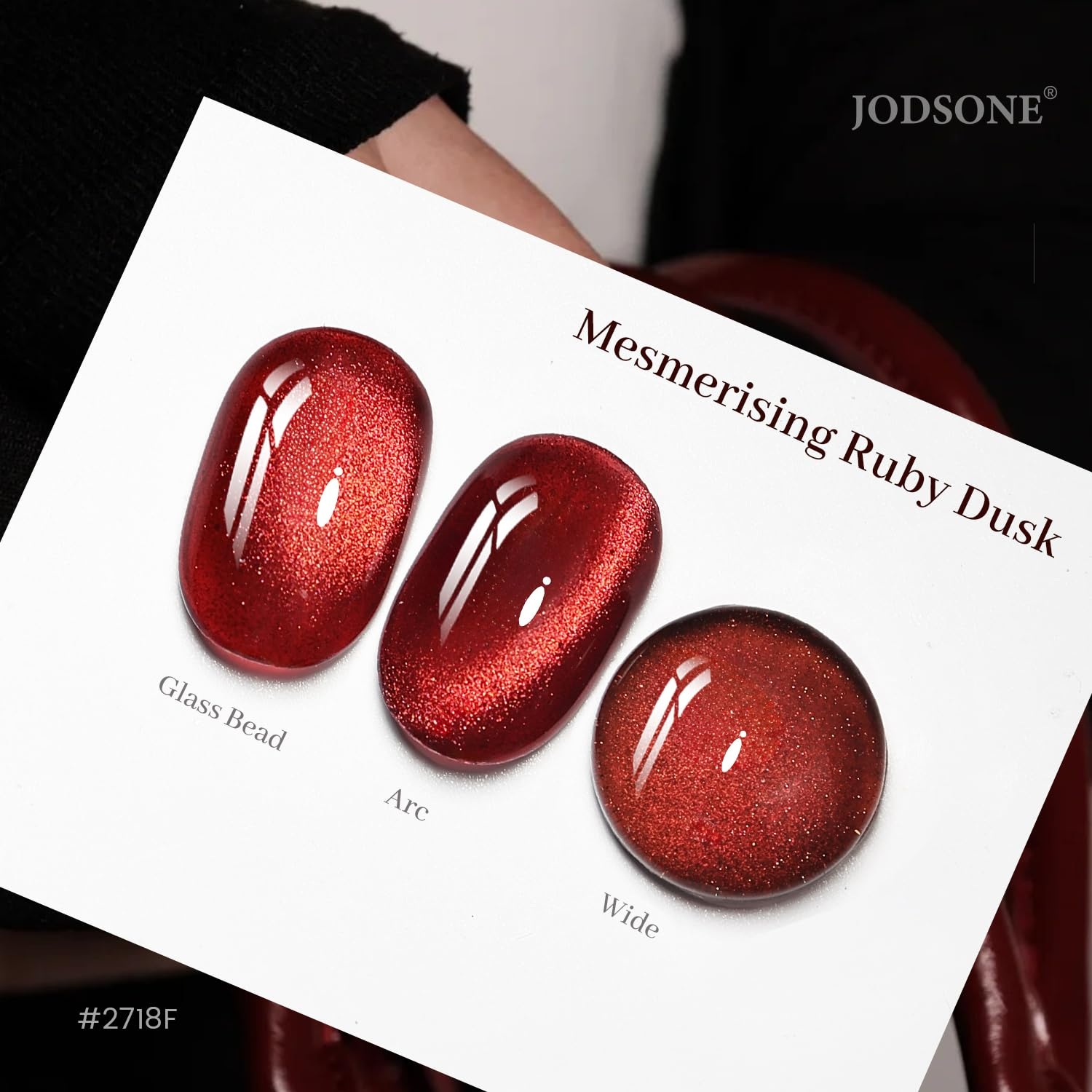 JODSONE 16.5ml Cat Eye Gel Nail Polish Pink Purple Glitter Magnetic Reflective Translucent at Home Salon Design Need U V Curing(Burgundy Red 16.5ml (2718F))