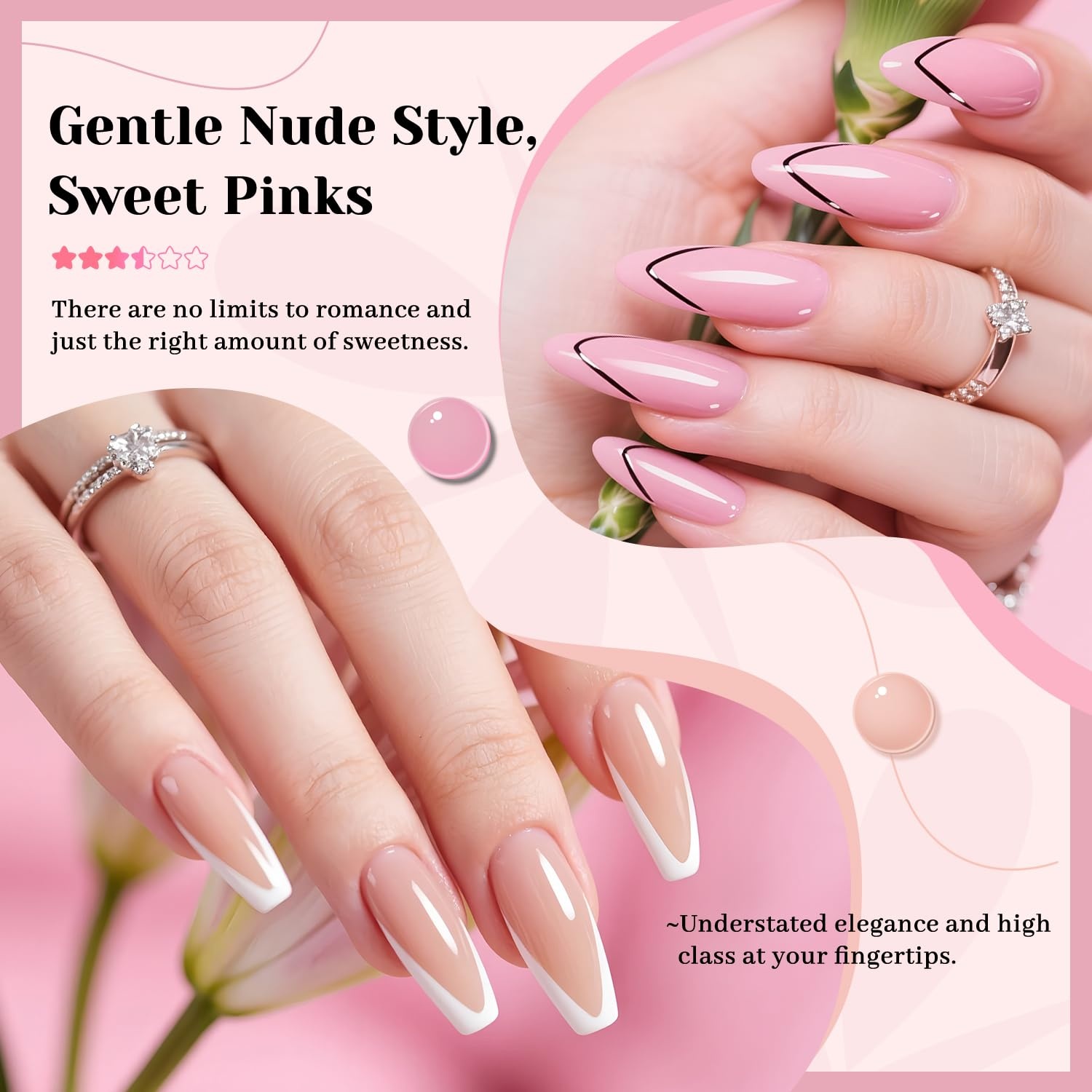 JODSONE 12 PCS Gel Nail Polish Set with Base Coat and Top Coat Limited Red Pink High Gloss Fashion Gifts for Women & Girls(10Color-A) - view 3