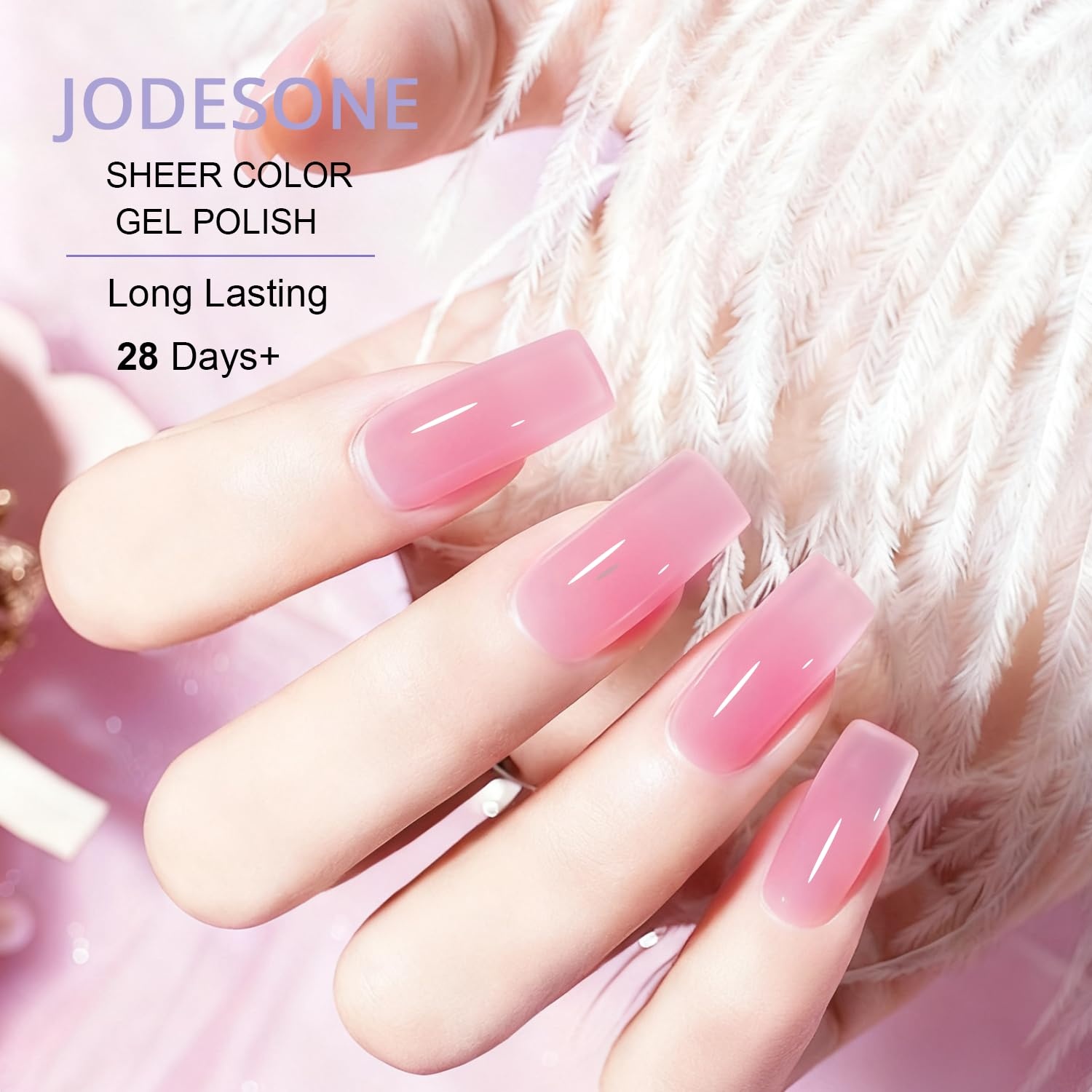 JODSONE 18ml Nude Jelly Gel Nail Polish Soak Off UV LED Art Manicure Salon DIY at Home Gift for Women(Jelly Fairy Pink) - view 3