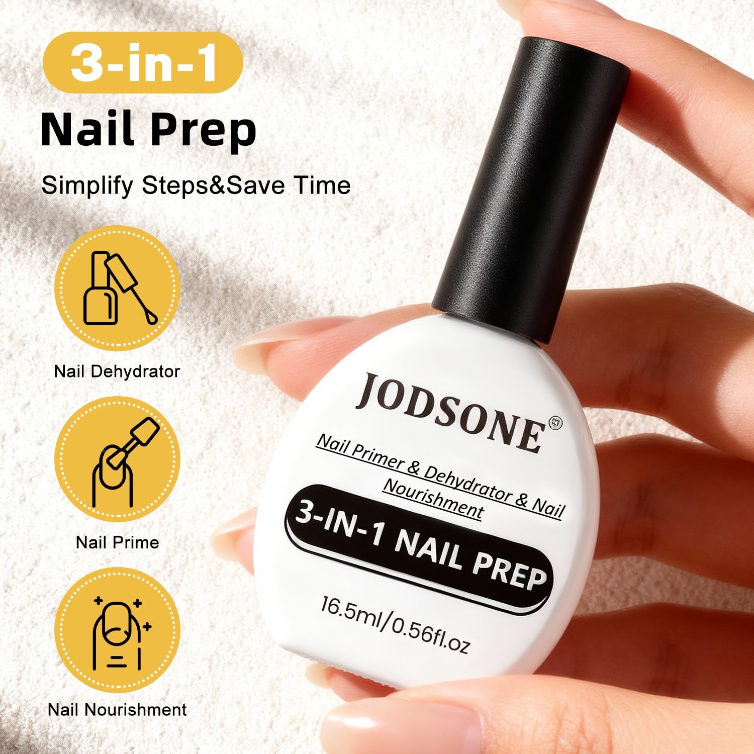 JODSONE 3Pcs 16.5ml Top Coat and Base Coat Set with Gel Nail Remover No Wipe Top Coat Base Need U V Lamp Cured Gel Nail Remover for Quick and Easy Removal At Home(GN015)