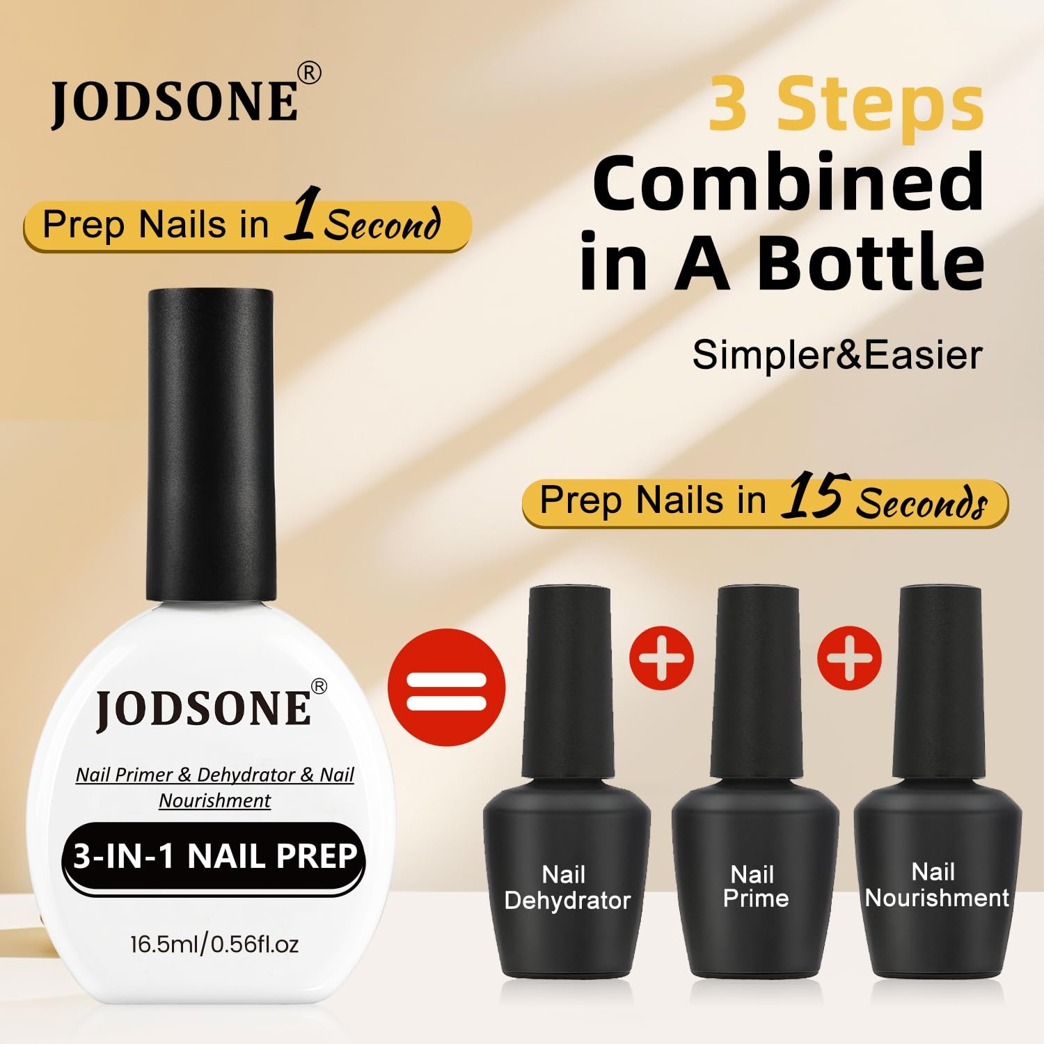 JODSONE 3Pcs 16.5ml Top Coat and Base Coat Set with Gel Nail Remover No Wipe Top Coat Base Need U V Lamp Cured Gel Nail Remover for Quick and Easy Removal At Home(GN015) - view 3