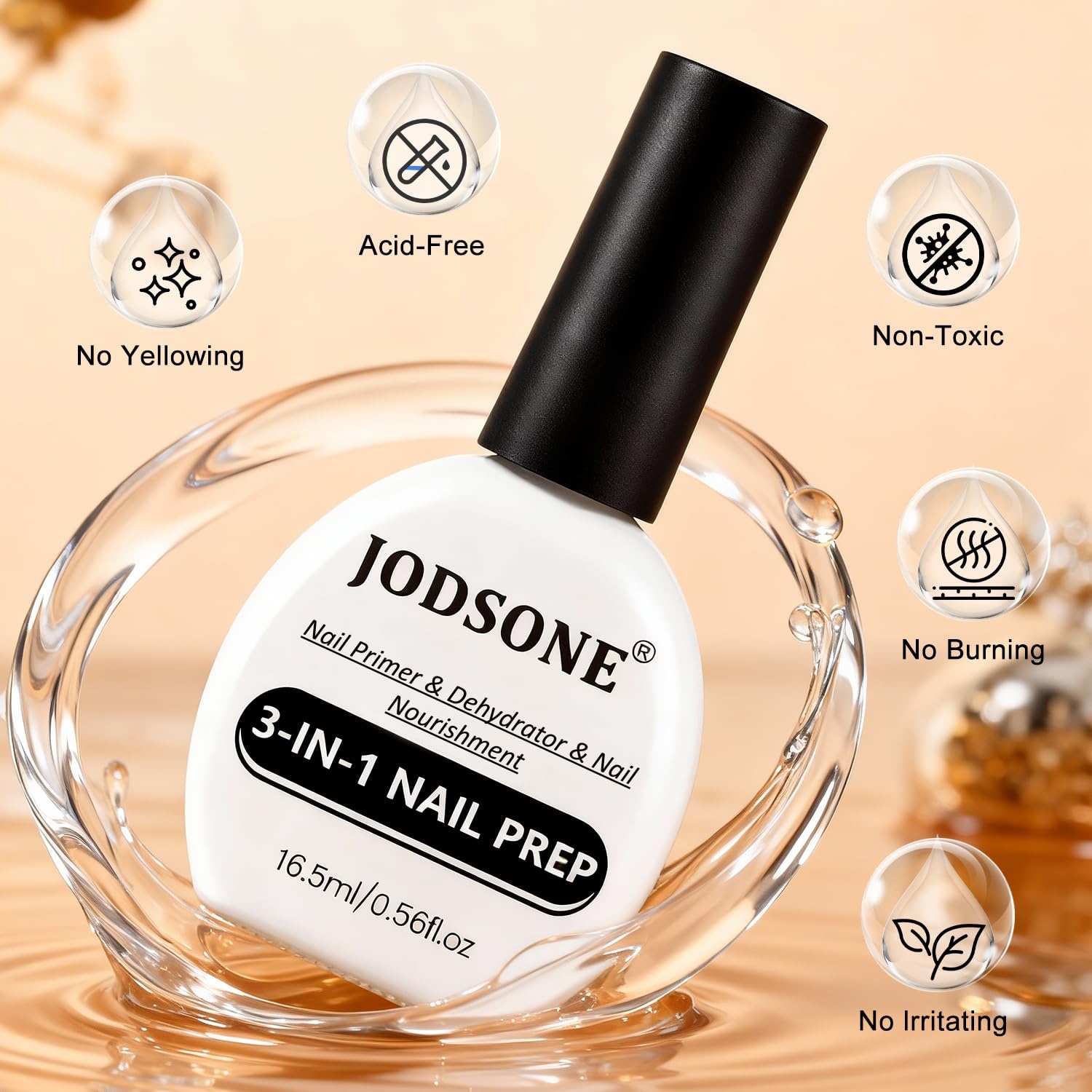 JODSONE 3Pcs 16.5ml Top Coat and Base Coat Set with Gel Nail Remover No Wipe Top Coat Base Need U V Lamp Cured Gel Nail Remover for Quick and Easy Removal At Home(GN015) - view 4