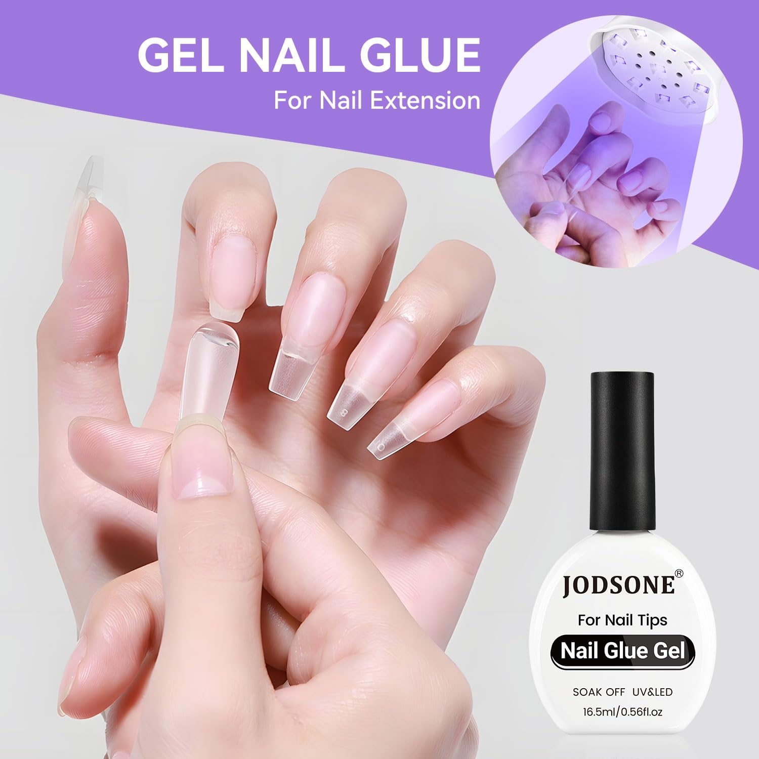 JODSONE 3Pcs 16.5ml Top Coat and Base Coat Set with Gel Nail Remover No Wipe Top Coat Base Need U V Lamp Cured Gel Nail Remover for Quick and Easy Removal At Home(GN001) - view 6