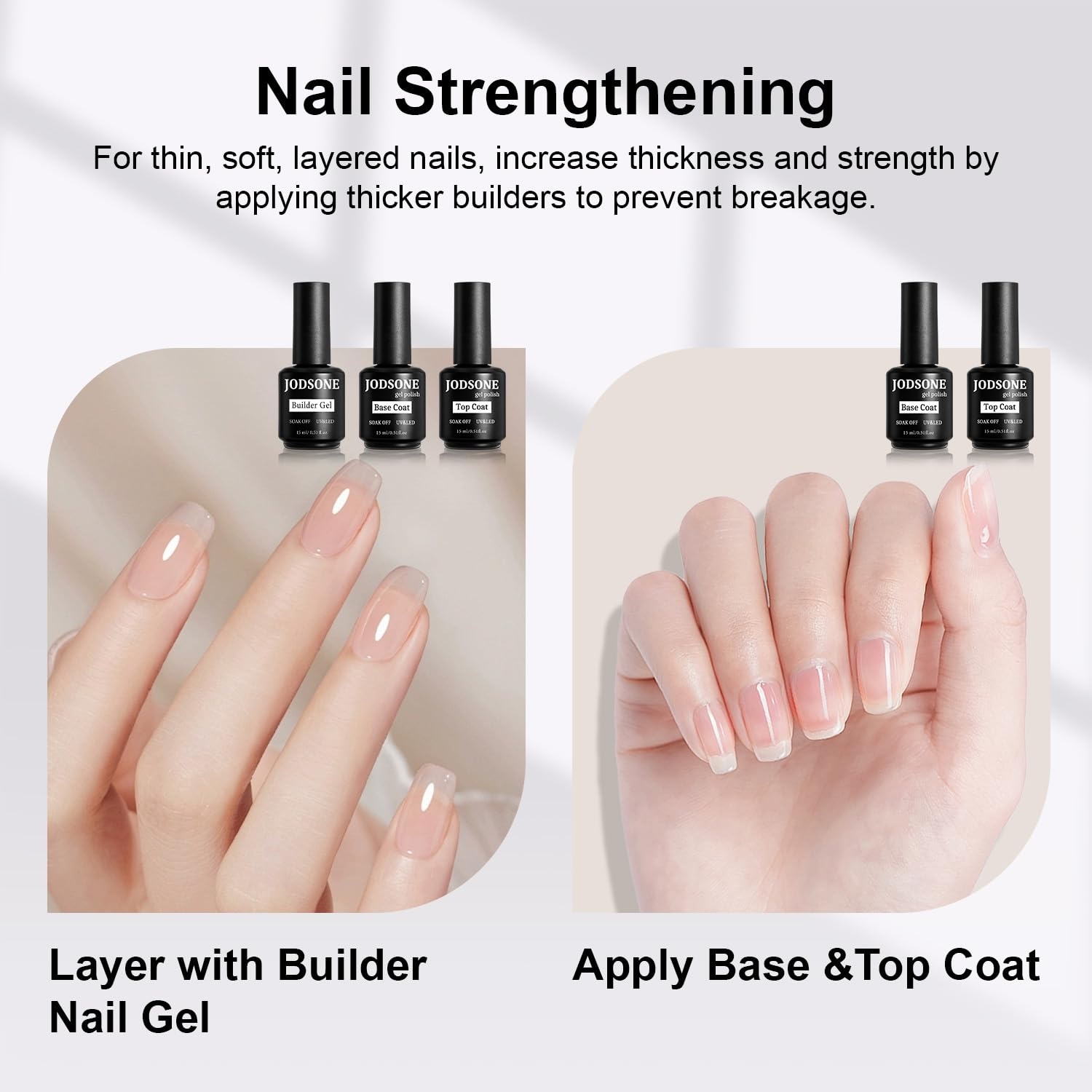JODSONE 15ML Nail Primer Base Coat Top Coat Glossy Quick Drying Durable DIY Nail Art Design Long Lasting Gift(15ML-BT-BG) - view 4