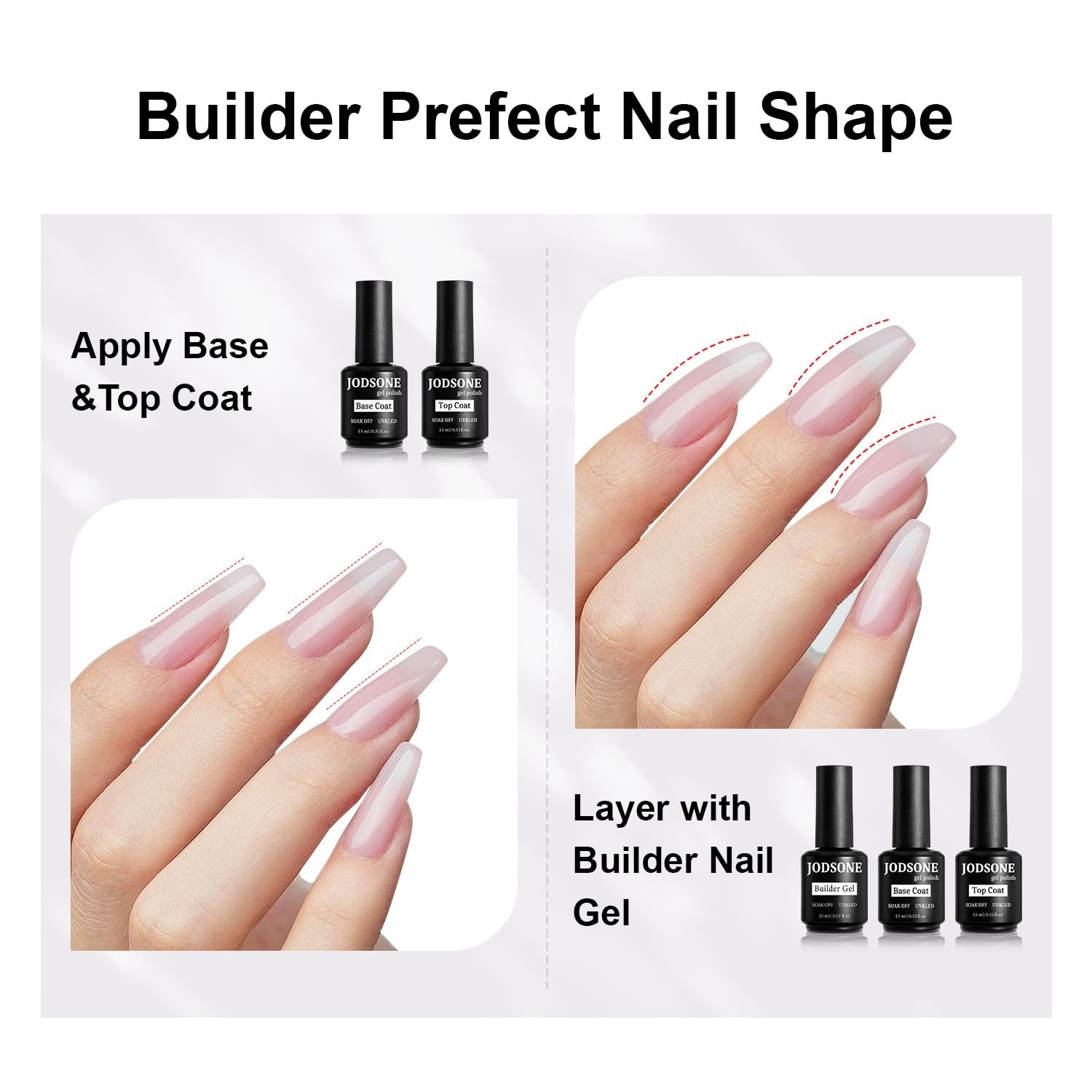 JODSONE 15ML Nail Primer Base Coat Top Coat Glossy Quick Drying Durable DIY Nail Art Design Long Lasting Gift(15ML-BT-BG) - view 5