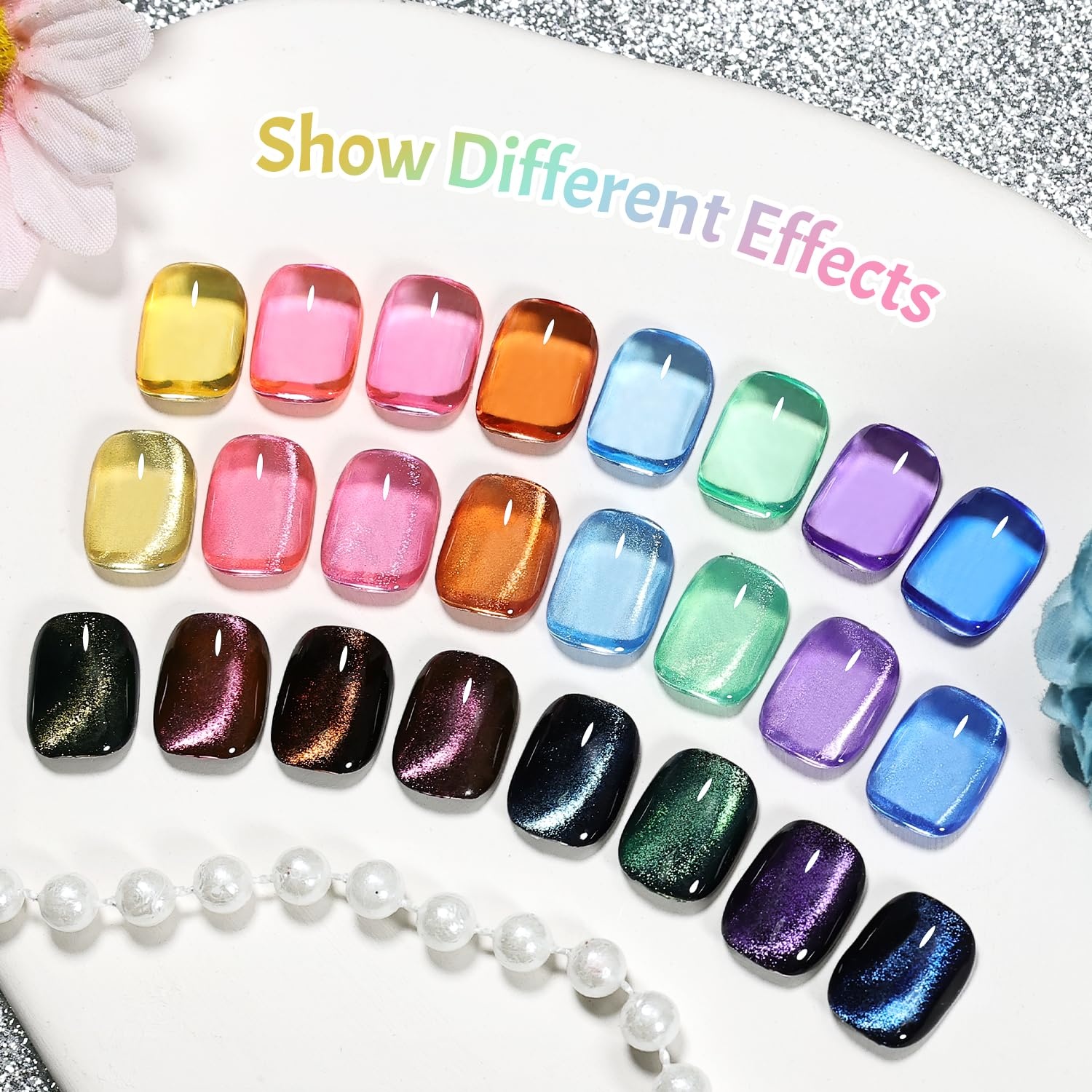 JODSONE Candy Jelly Gel Nail Polish Set 9 Colors Pink Purple Yellow Blue Green with Base Coat and Top Coat Sweet Dreamy Suitable for all Seasons - view 7
