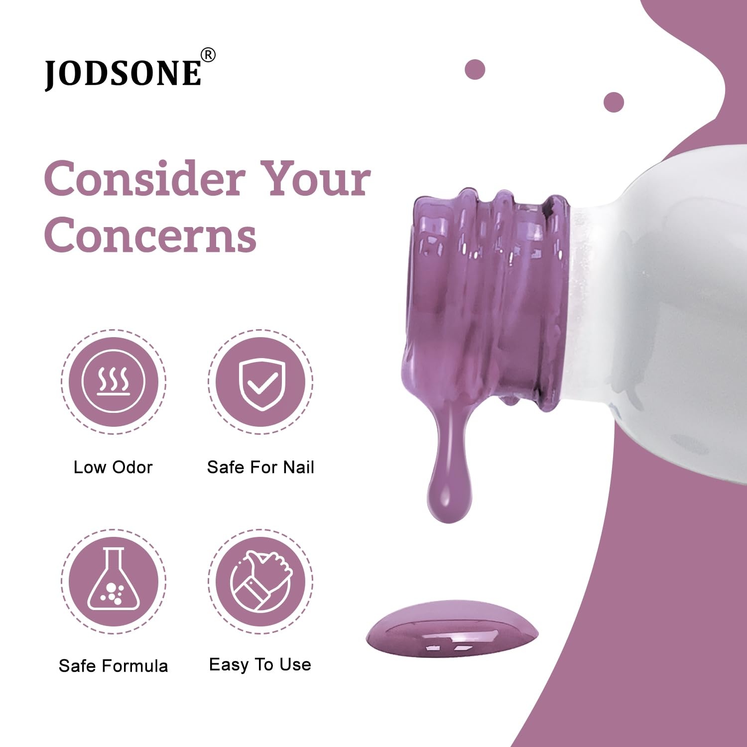 JODSONE Gel Nail Polish Light Purple 16.5ml Gel Polish Nail Gift Soak Off U V Nail Lamp Art Manicure Salon DIY Home for Women Girls - view 5