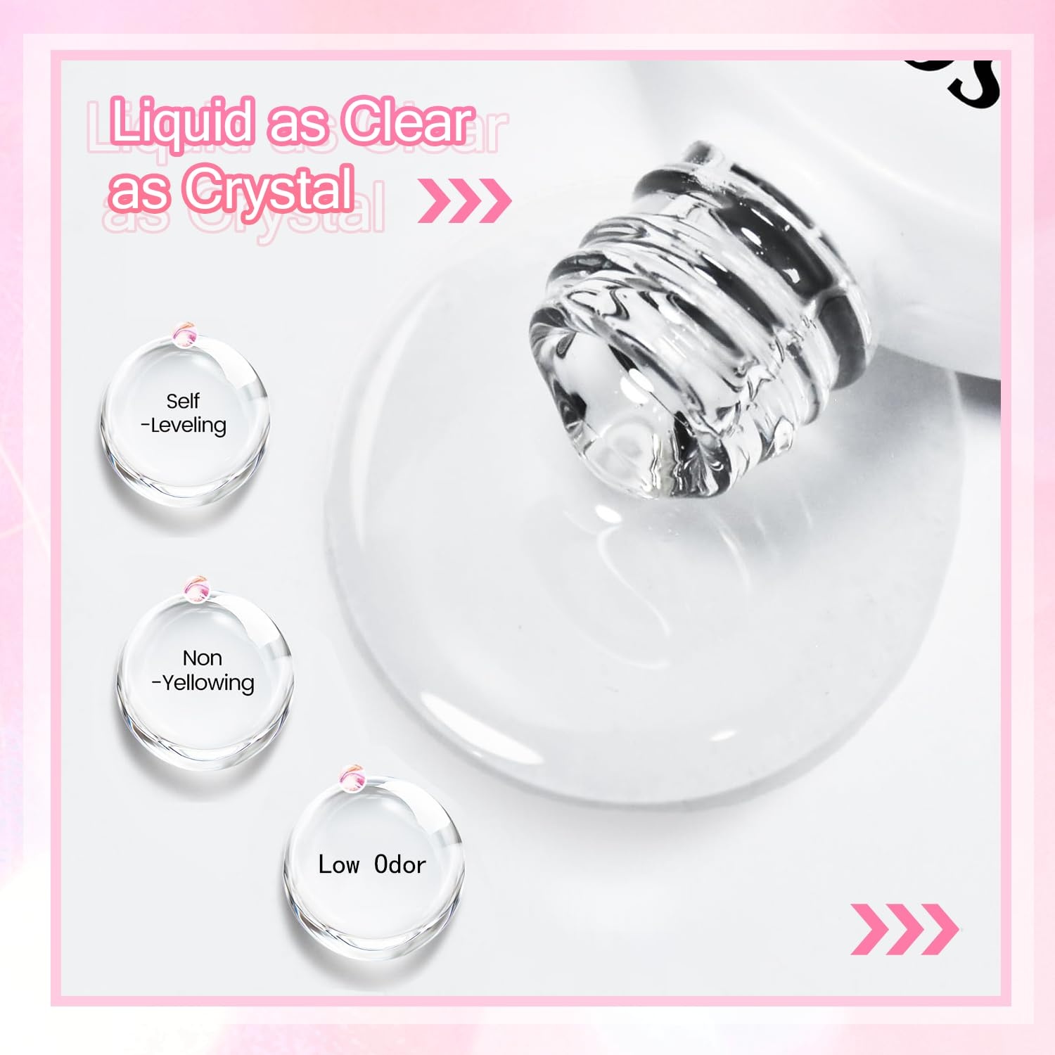 JODSONE 3Pcs 16.5ml Top Coat And Base Coat Set with Blooming Gel No Wipe Top Coat Base Blooming Gel for Spreading Effect Print Nail Painting Need U V Lamp Cured(2Pcs 16.5ML Blooming Gel) - view 5