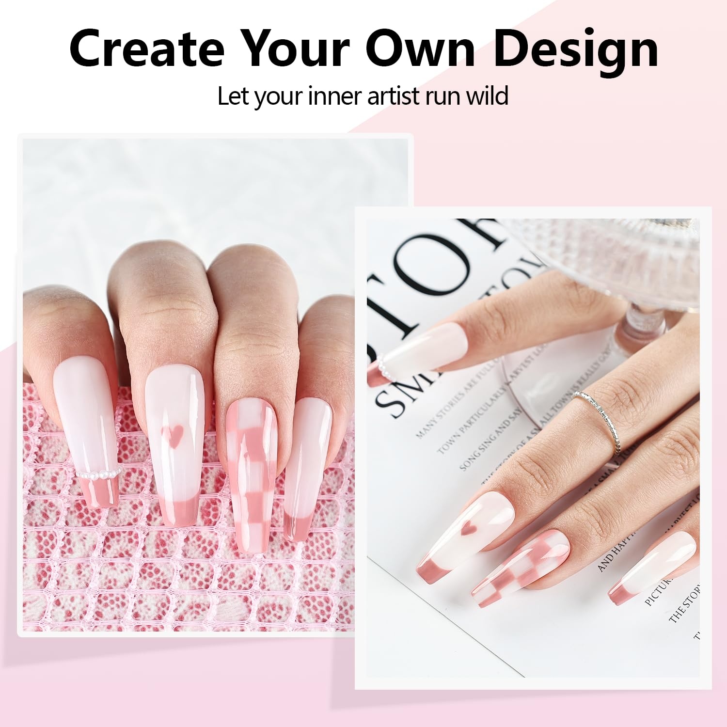 JODSONE Nude Pink Swirl Nail Art Liner Gel Polish,10ml Classic Color 3D Nail Art Pens Effect Nail Print Design with Thin Brush for French Tips Manicure Painting DIY at Home – LB05 - view 2