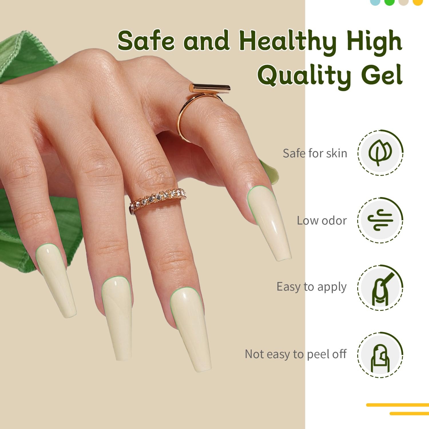 JODSONE 3Pcs 16.5ml Top Coat and Base Coat Set with Gel Nail Remover No Wipe Top Coat Base Need U V Lamp Cured Gel Nail Remover for Quick and Easy Removal At Home(GN006) - view 3