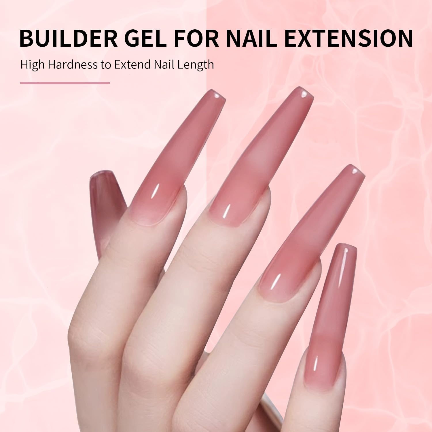JODSONE 4 Bottles of 10ml Capacity Builder Gel Nail Set and 10ml Base Coat Top Coat - view 3