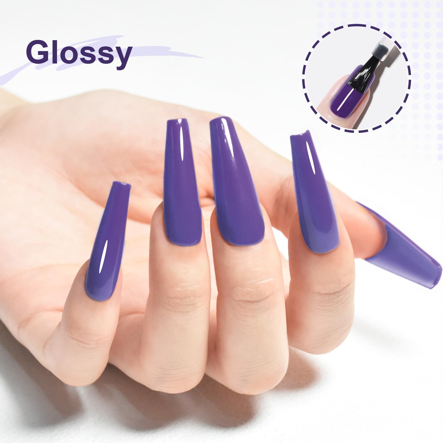 JODSONE 10ml Gel Nail Polish Dark Purple Gel Polish Lavender Purple High Gloss Soak Off U V Nail Manicure Salon DIY at Home - view 3