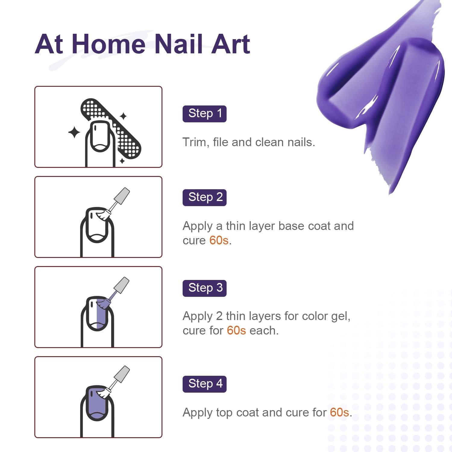 JODSONE 10ml Gel Nail Polish Dark Purple Gel Polish Lavender Purple High Gloss Soak Off U V Nail Manicure Salon DIY at Home - view 6