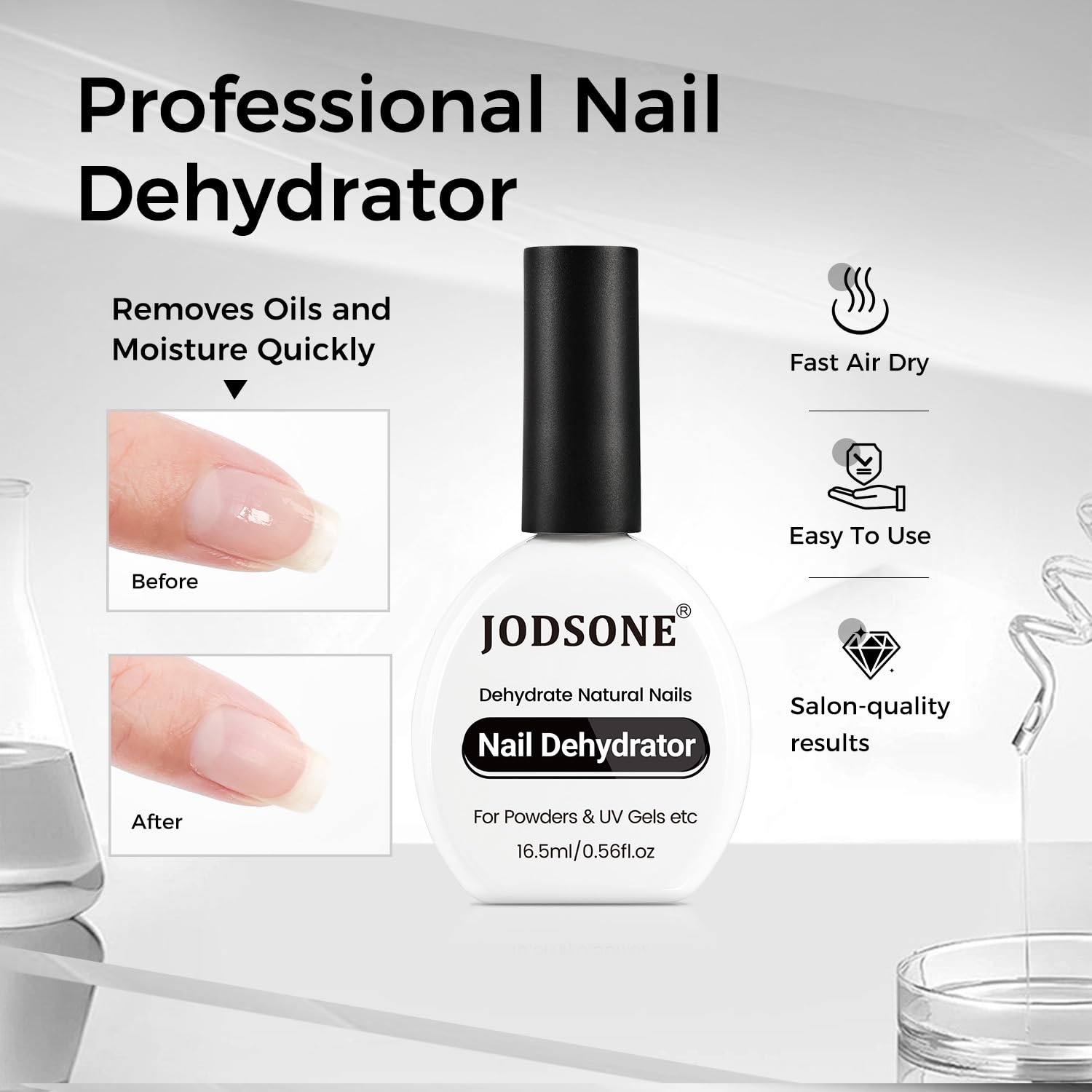 JODSONE 3Pcs 16.5ml Top Coat and Base Coat Set with Gel Nail Remover No Wipe Top Coat Base Need U V Lamp Cured Gel Nail Remover for Quick and Easy Removal At Home(GN012)