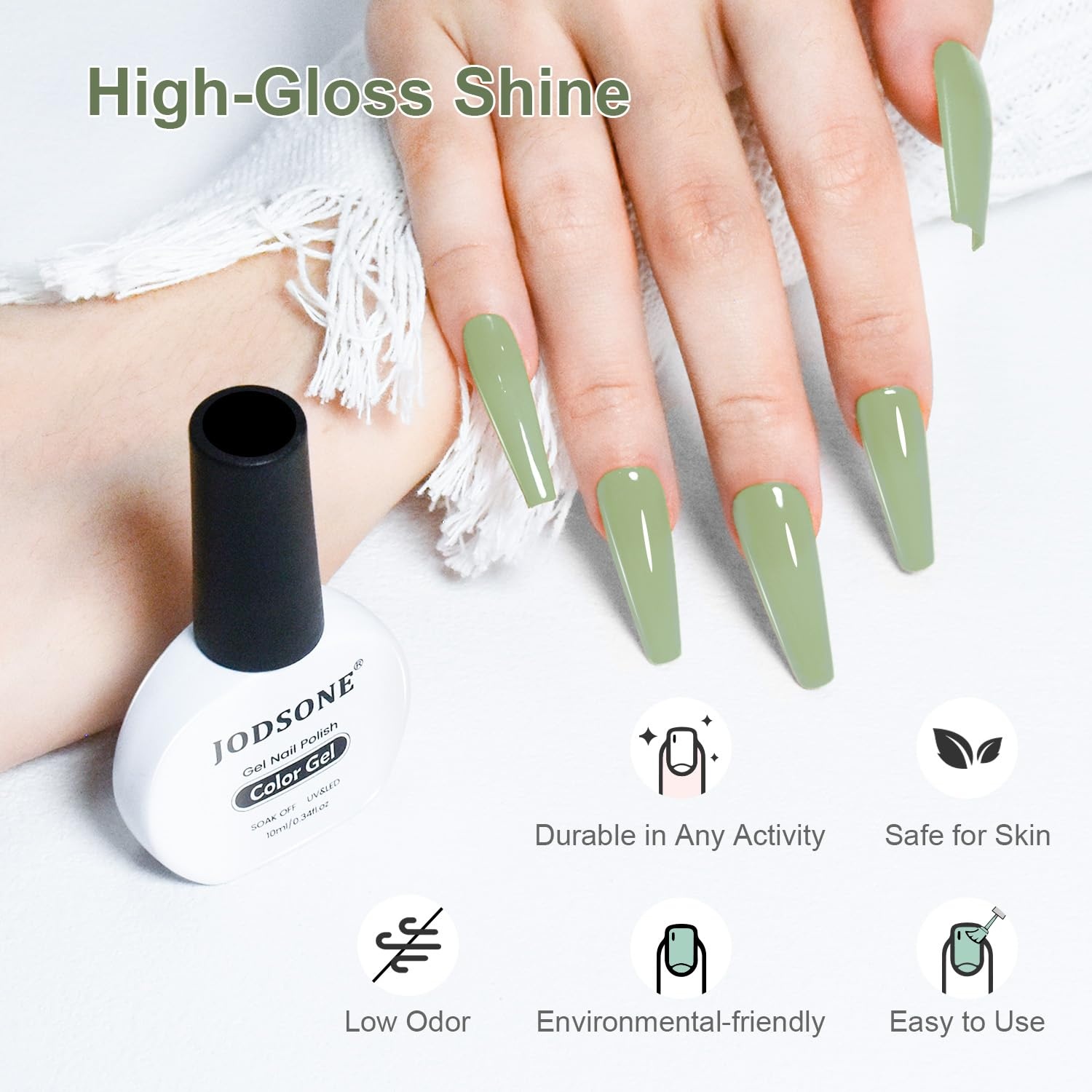 JODSONE 10ml Black Gel Nail Polish Black Gel Polish Soak Off Led Gel Polish Nail Art Manicure Salon Diy Need U V Lamp(B49) - view 5