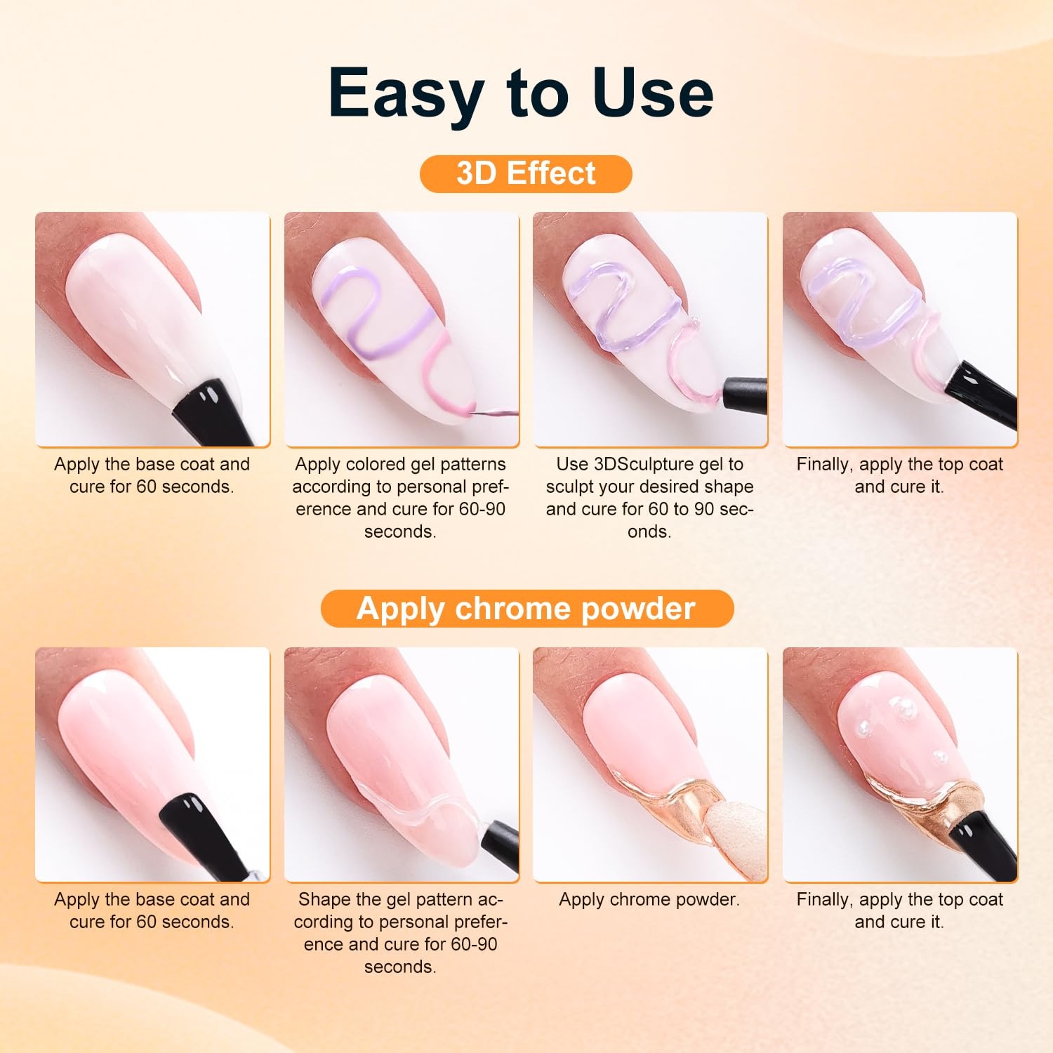 JODSONE 15ml Nail Glue Gel 4 in 1 for Nail Tips Long Lasting Extension Glue for Clear Nail Tips and Clear Press on Nails, Nail Repair Treatment, Salon Art DIY at Home Need U V Light Cured(1pcs-15g-nail art glue) - view 5