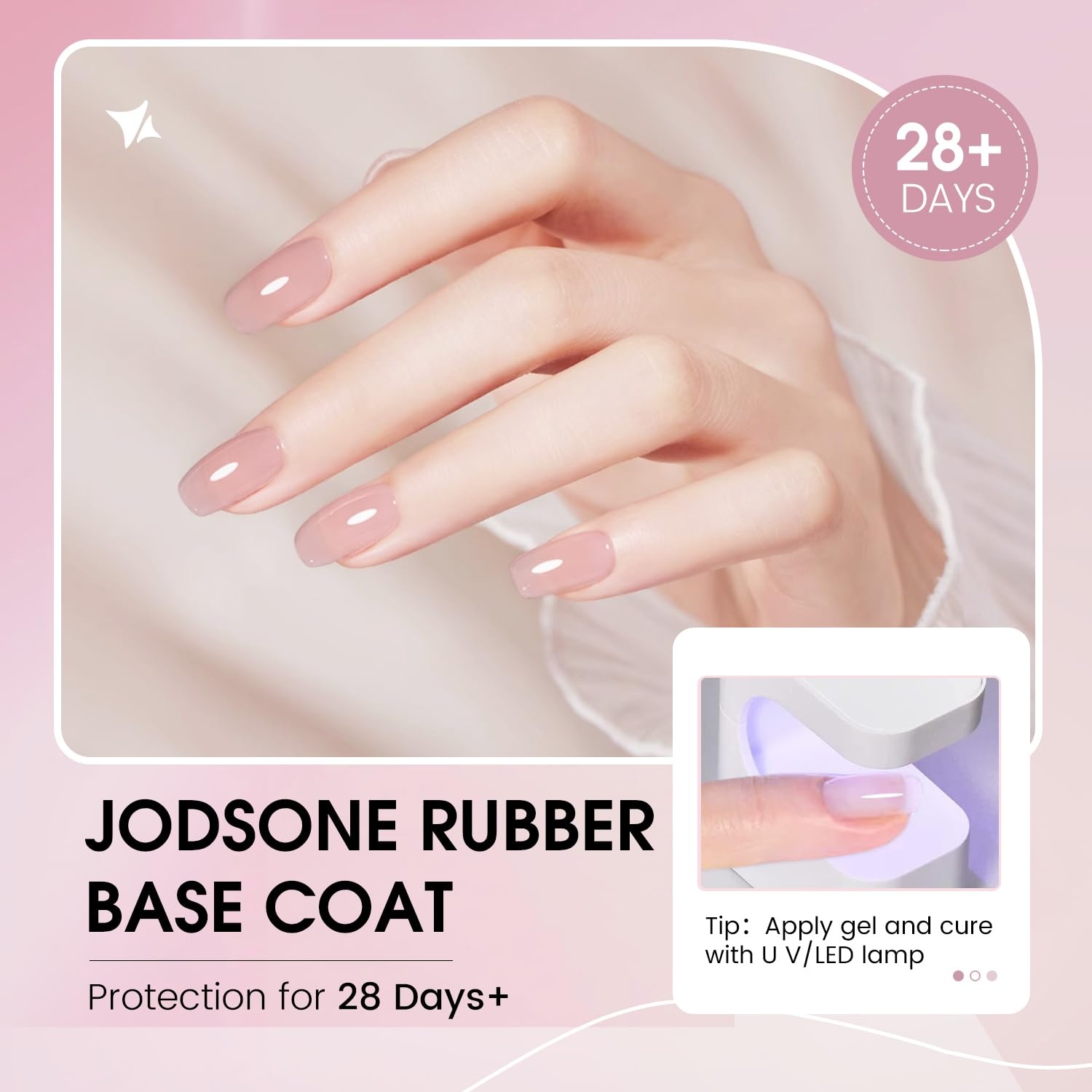 JODSONE Rubber Base Builder Gel for Nails,6 Colors 10ml Rubber Base Gel Set,Base Color & Builder in One,for Nail Thickening,Strengthen,Nude Purple Pink Brown - view 4