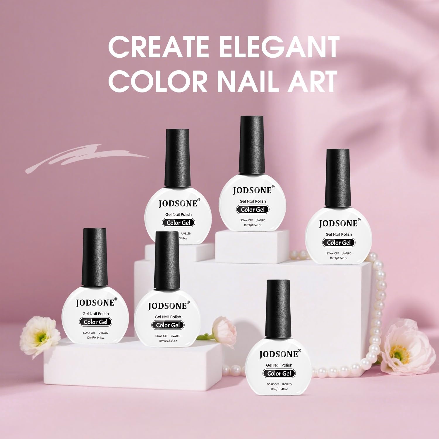 JODSONE Rubber Base Builder Gel for Nails,6 Colors 10ml Rubber Base Gel Set,Base Color & Builder in One,for Nail Thickening,Strengthen,Nude Purple Pink Brown - view 7