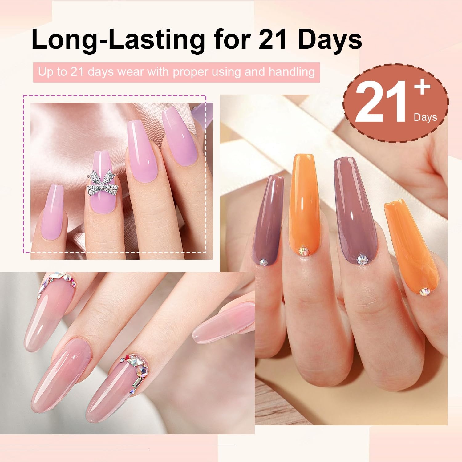 JODSONE 12 PCS Gel Nail Polish Set with Base Coat and Top Coat Limited Red Pink High Gloss Fashion Gifts for Women & Girls(32KIT-Color B33-B64) - view 3