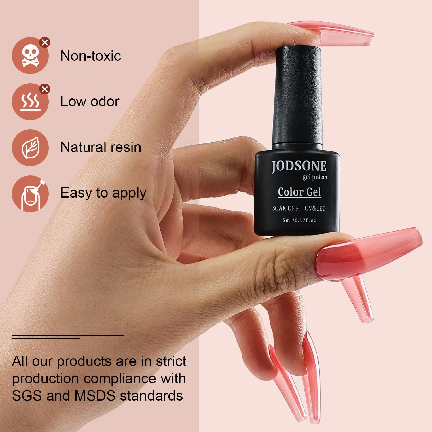 JODSONE 12 PCS Gel Nail Polish Set with Base Coat and Top Coat Limited Red Pink High Gloss Fashion Gifts for Women & Girls(32KIT-Color B33-B64) - view 5