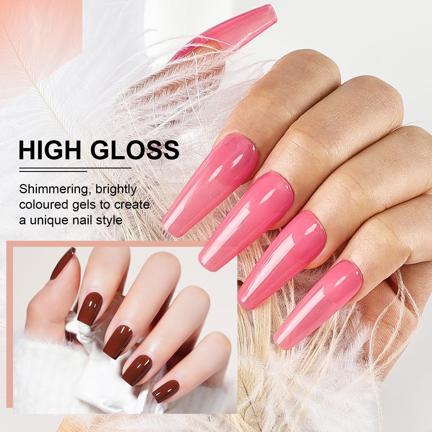 JODSONE 12 PCS Gel Nail Polish Set with Base Coat and Top Coat Limited Red Pink High Gloss Fashion Gifts for Women & Girls(32KIT-Color B33-B64) - view 6