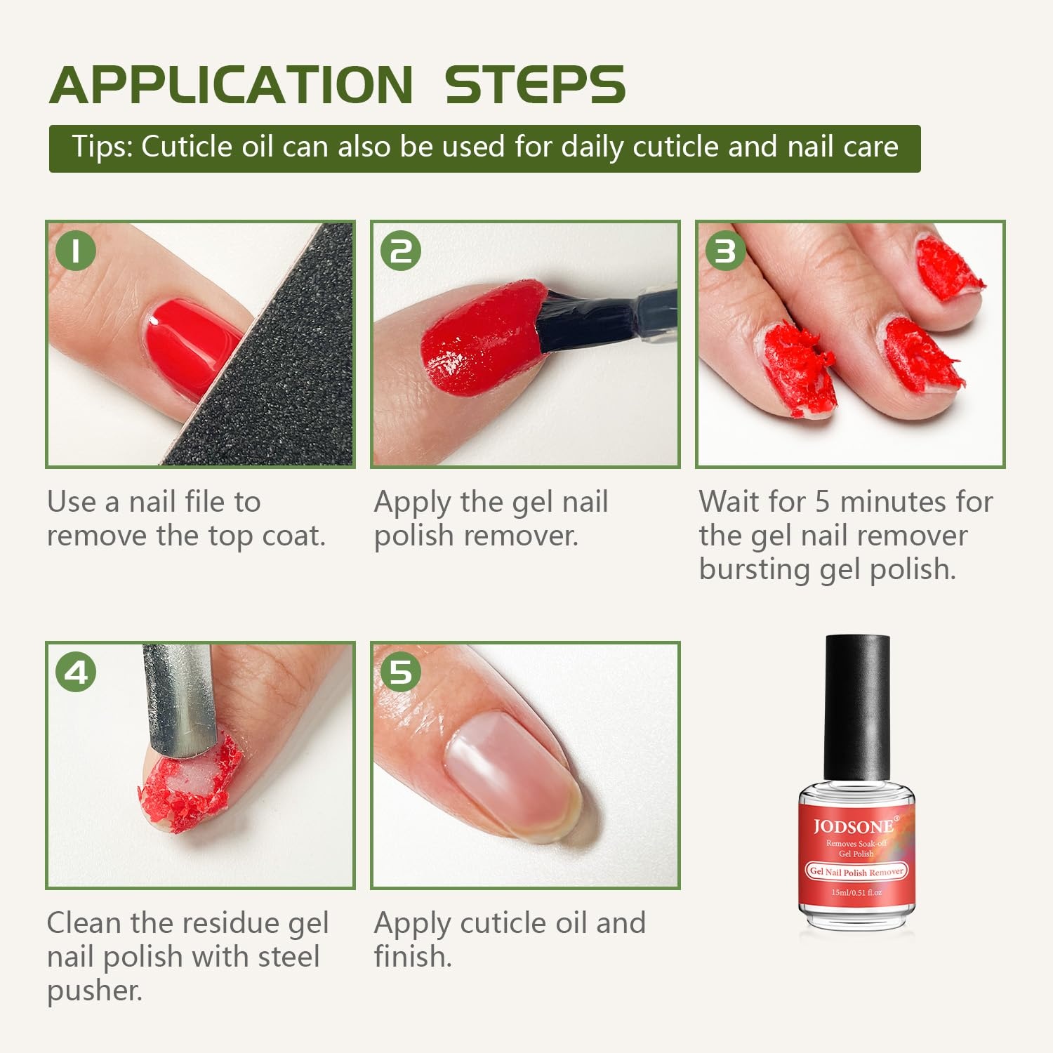 JODSONE 15ML Nail Primer Base Coat Top Coat Glossy Quick Drying Durable DIY Nail Art Design Long Lasting Gift(15ML-BT-GR) - view 3