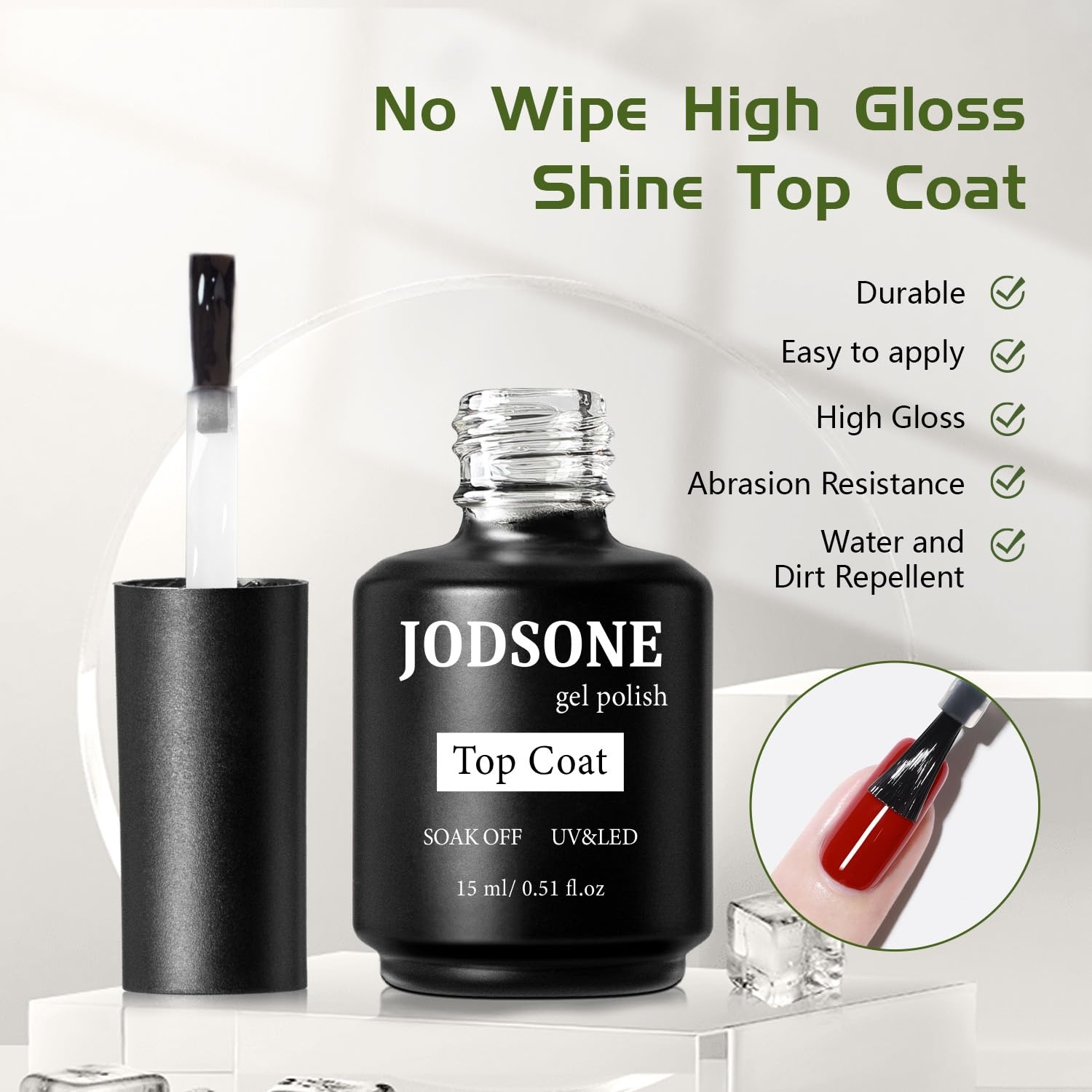 JODSONE 15ML Nail Primer Base Coat Top Coat Glossy Quick Drying Durable DIY Nail Art Design Long Lasting Gift(15ML-BT-GR) - view 5