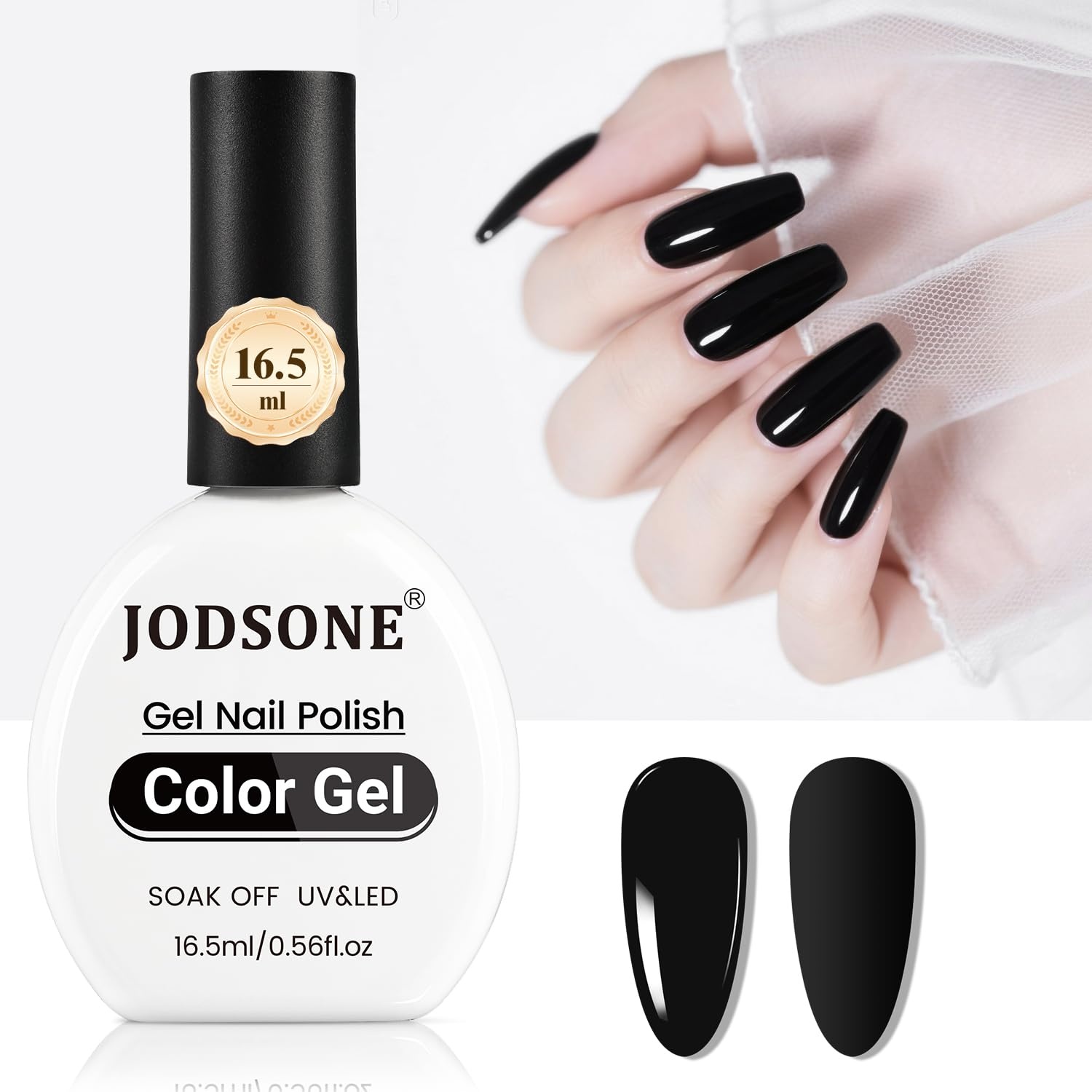 JODSONE 16.5ml Gray Gel Nail Polish Silver Gel Polish High Gloss Soak Off U V Nail Manicure Salon DIY at Home(B01) - view 5