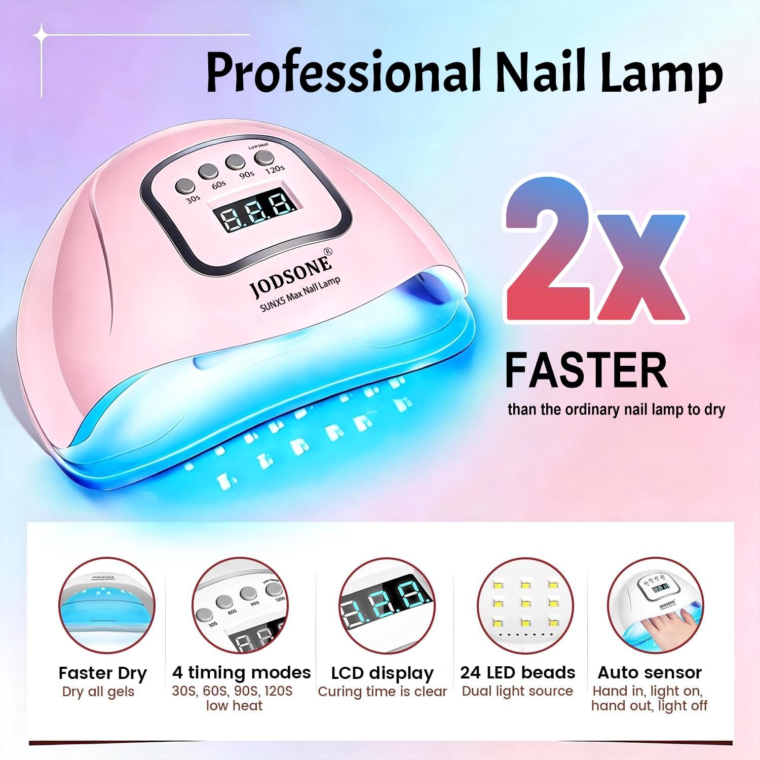 JODSONE 12 PCS Gel Nail Polish Set with Base Coat and Top Coat Limited Red Pink High Gloss Fashion Gifts for Women & Girls(32KIT-M5M-Pink-B01-32) - view 4
